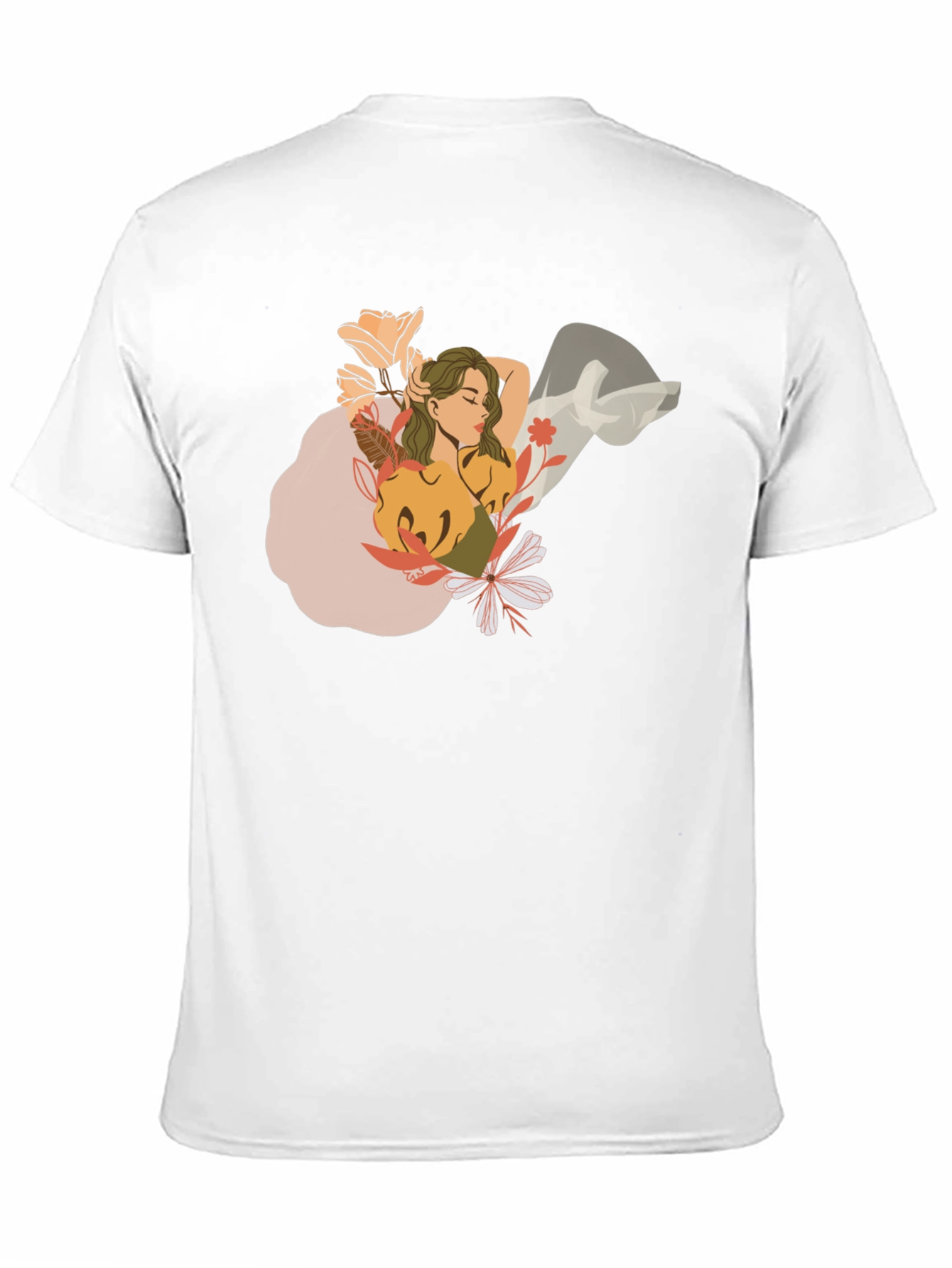 Floral Woman Graphic Black T-Shirt