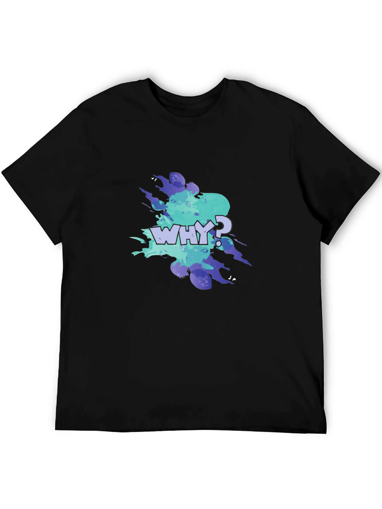 Why? Graphic Tee - Trendy Mens Black T-Shirt