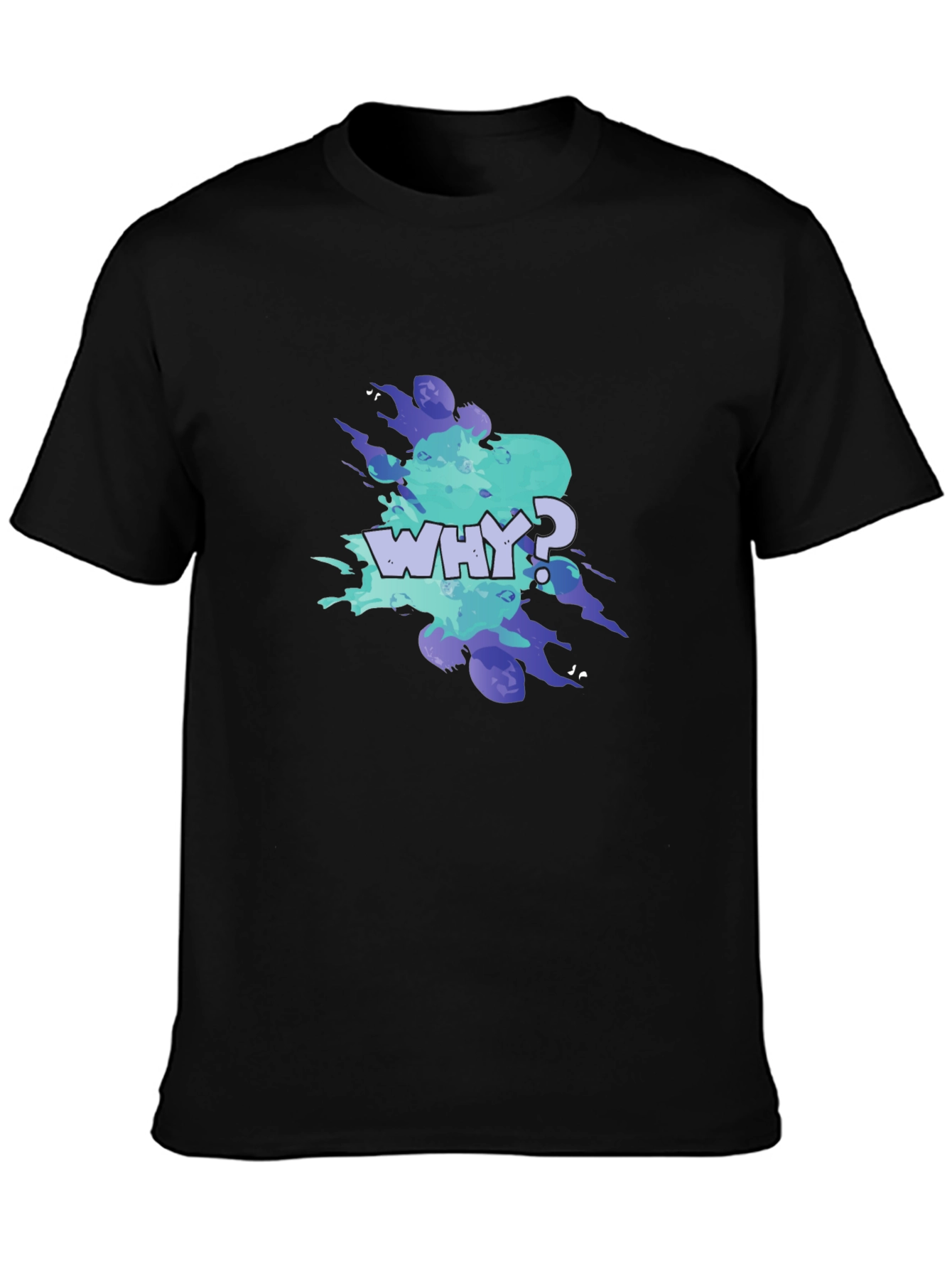 Why? Graphic Tee - Trendy Mens Black T-Shirt