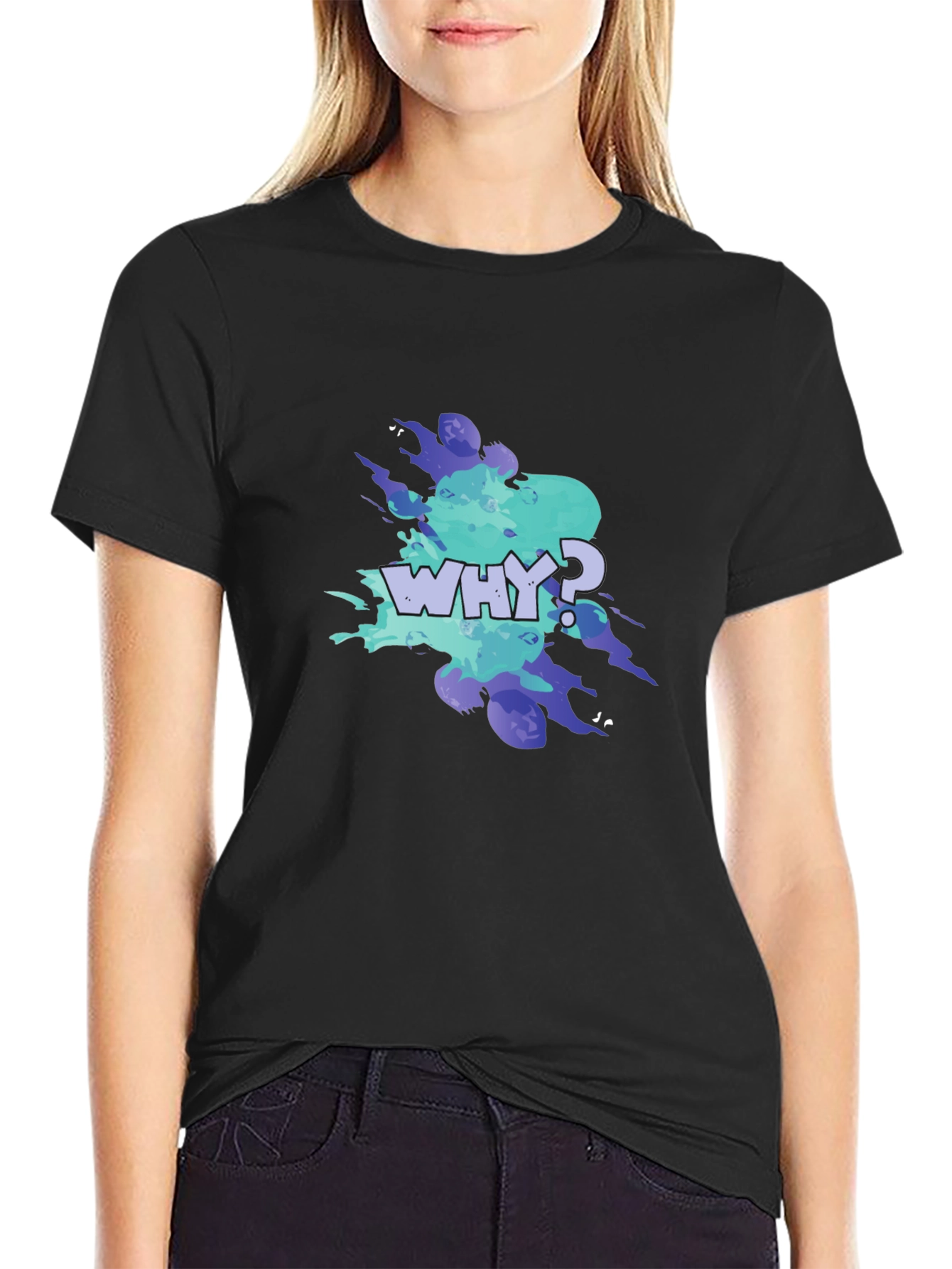 Why? Graphic Tee - Trendy Mens Black T-Shirt