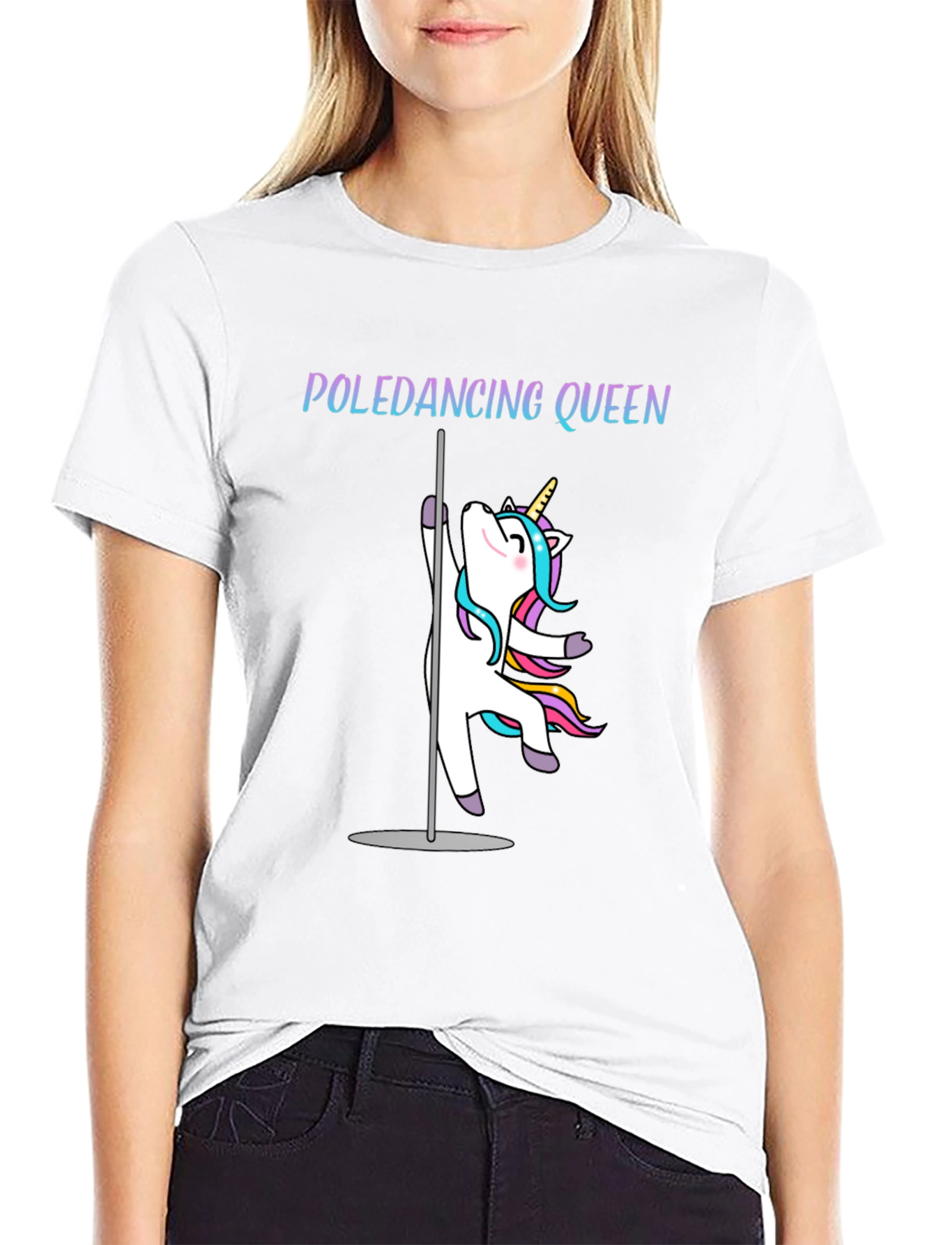 Poledancing Queen T-Shirt - Unicorn Design