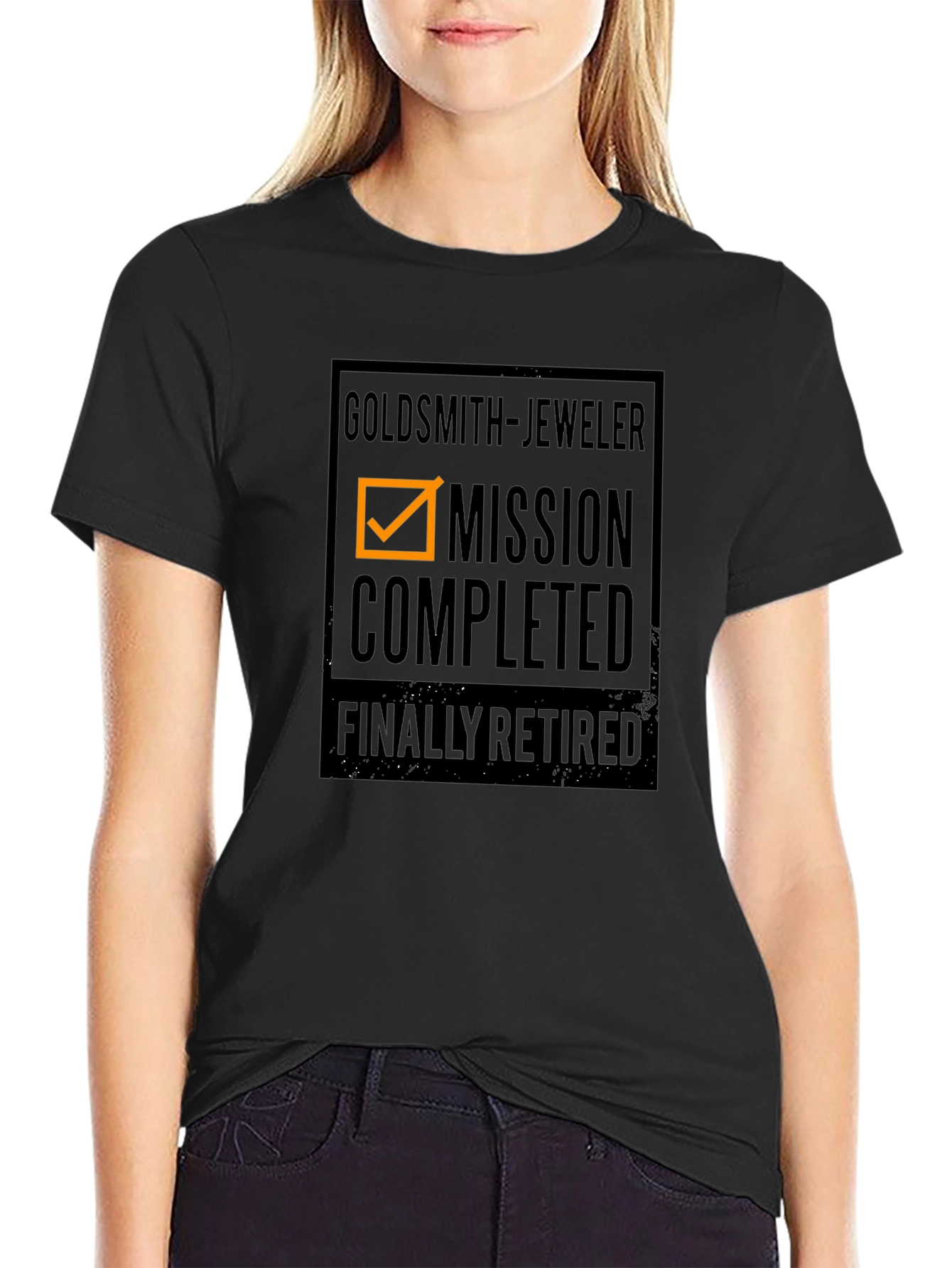 Goldsmith Jeweler Mission Completed Retired Black T-Shirt