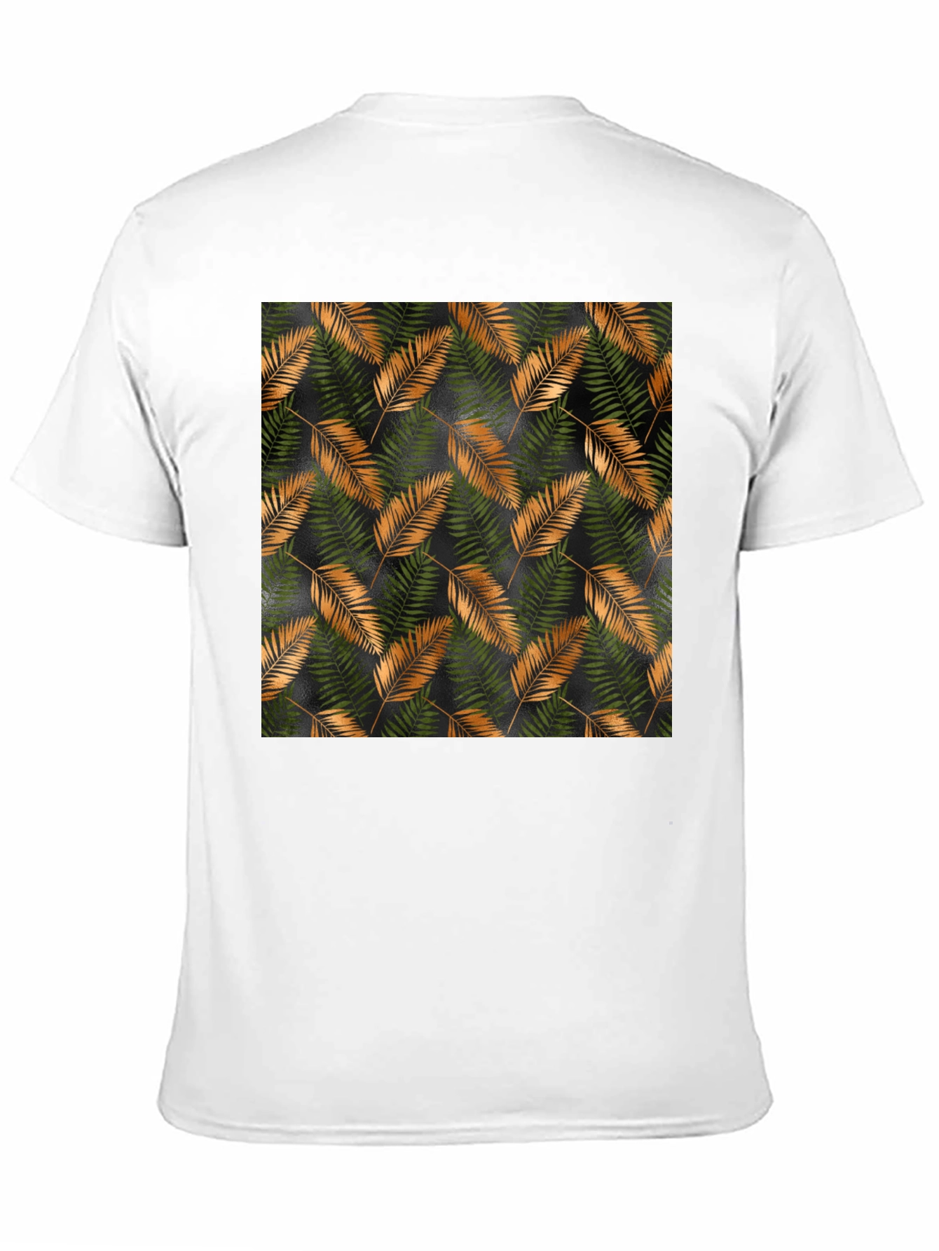 Stylish Black T-Shirt with Tropical Leaf Print