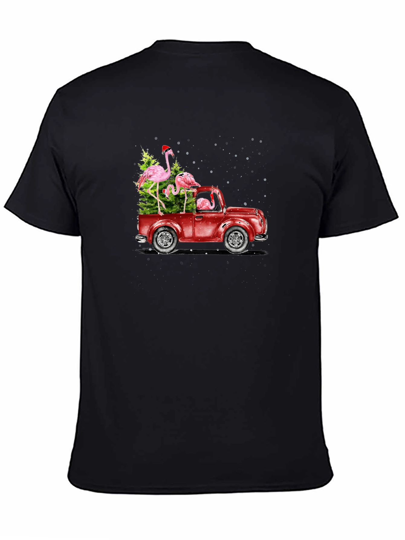 Flamingo Christmas Truck T-Shirt