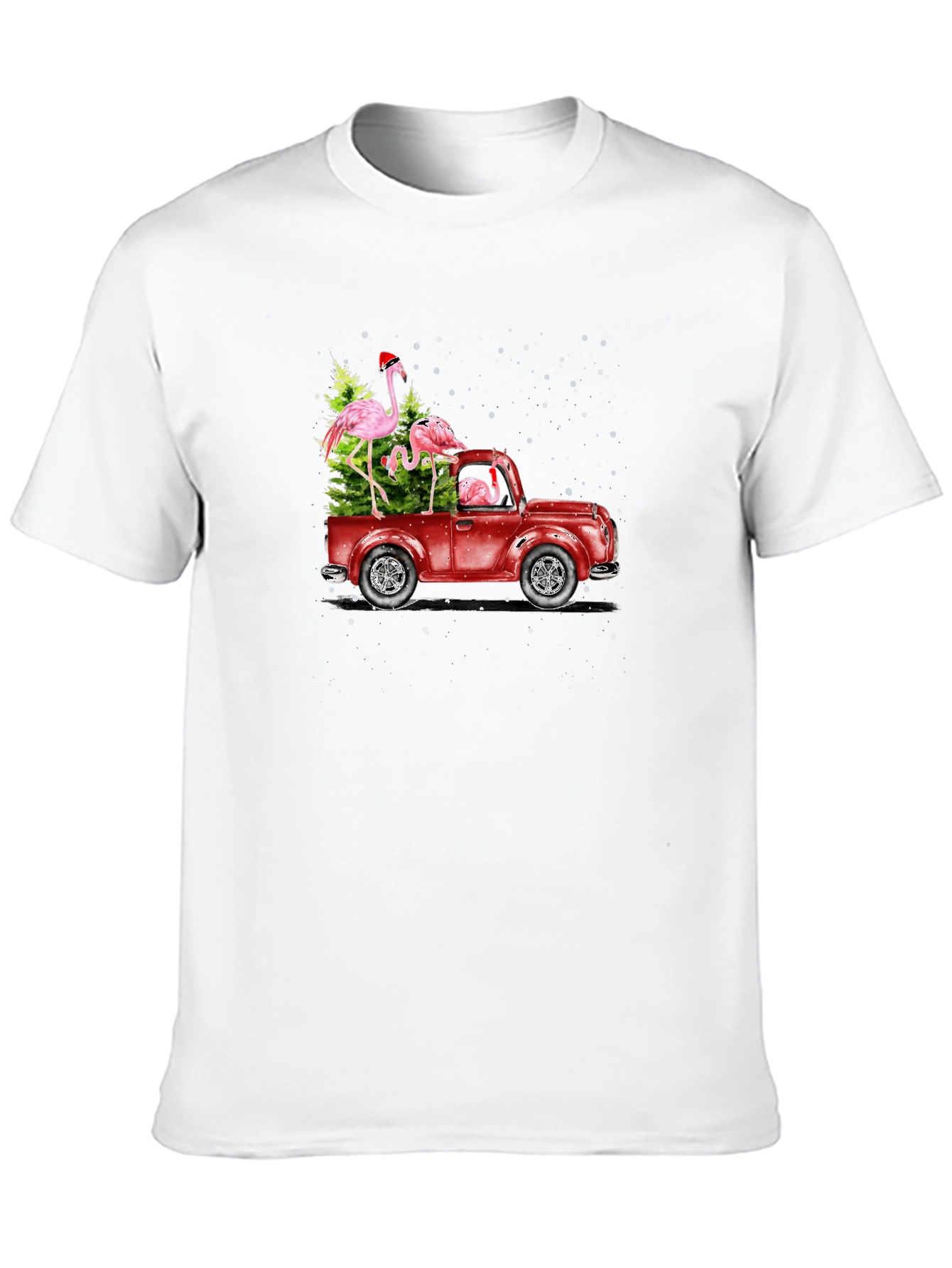 Flamingo Christmas Truck T-Shirt