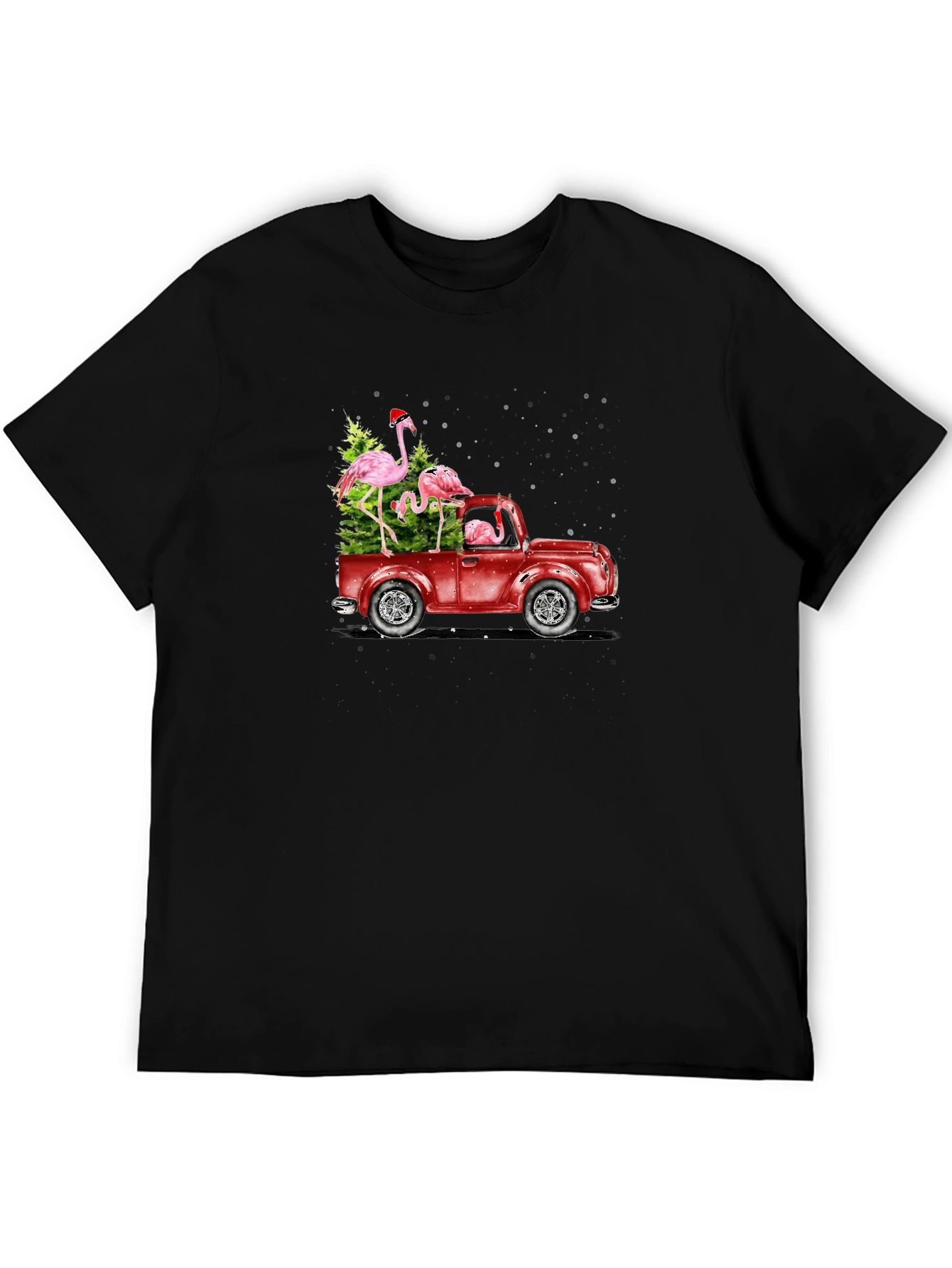 Flamingo Christmas Truck T-Shirt