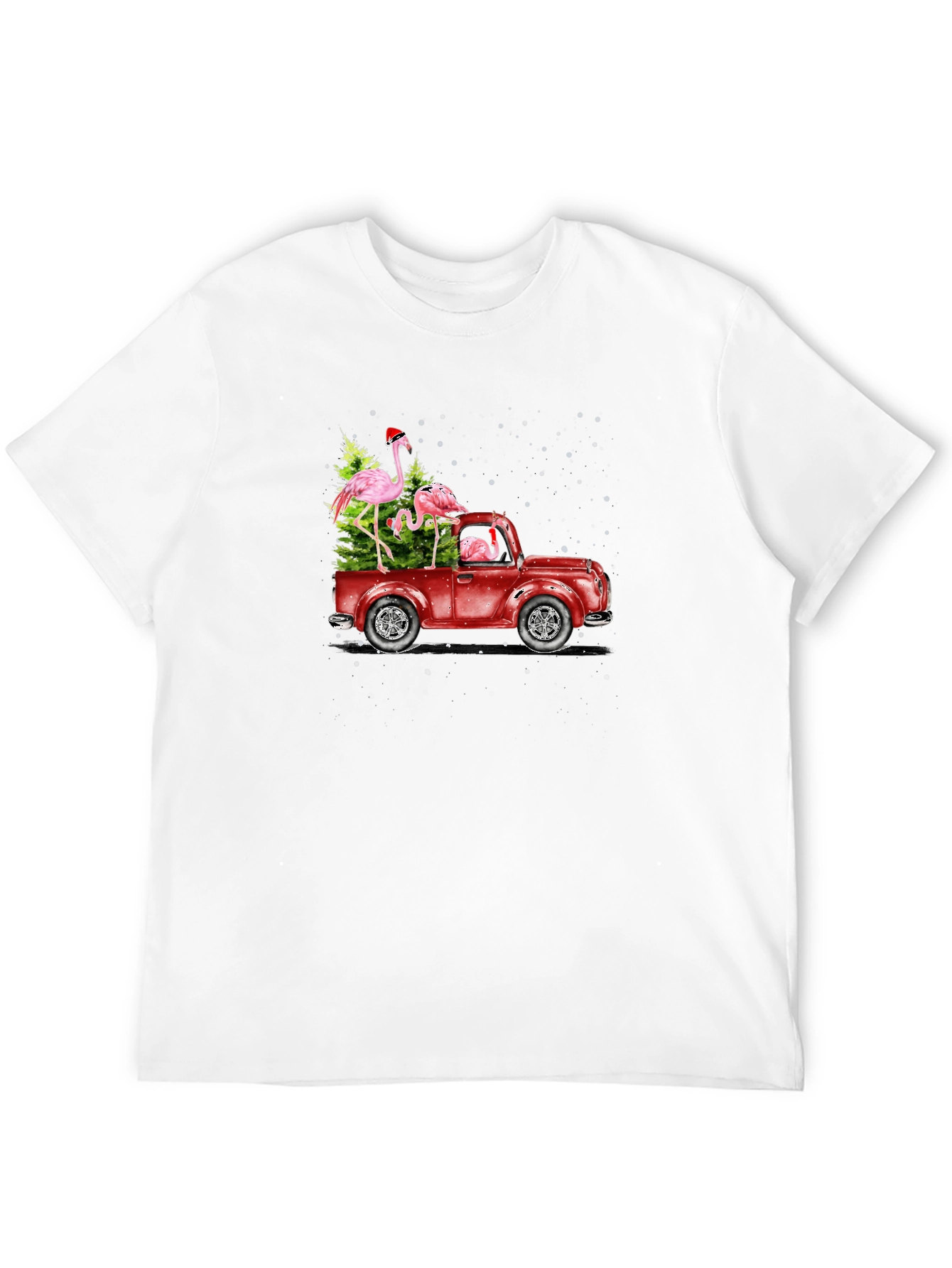 Flamingo Christmas Truck T-Shirt