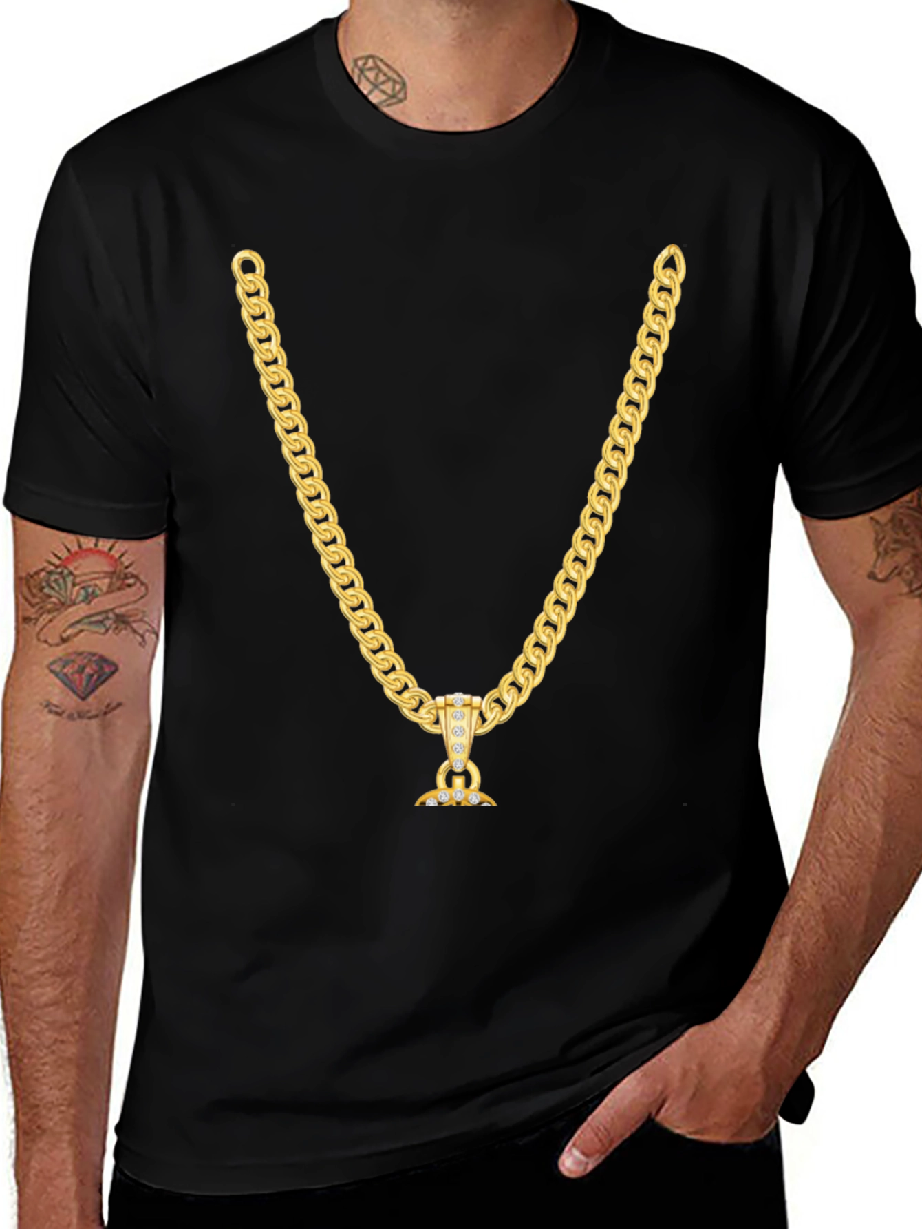 Gold Chain T-Shirt - Stylish Graphic Tee