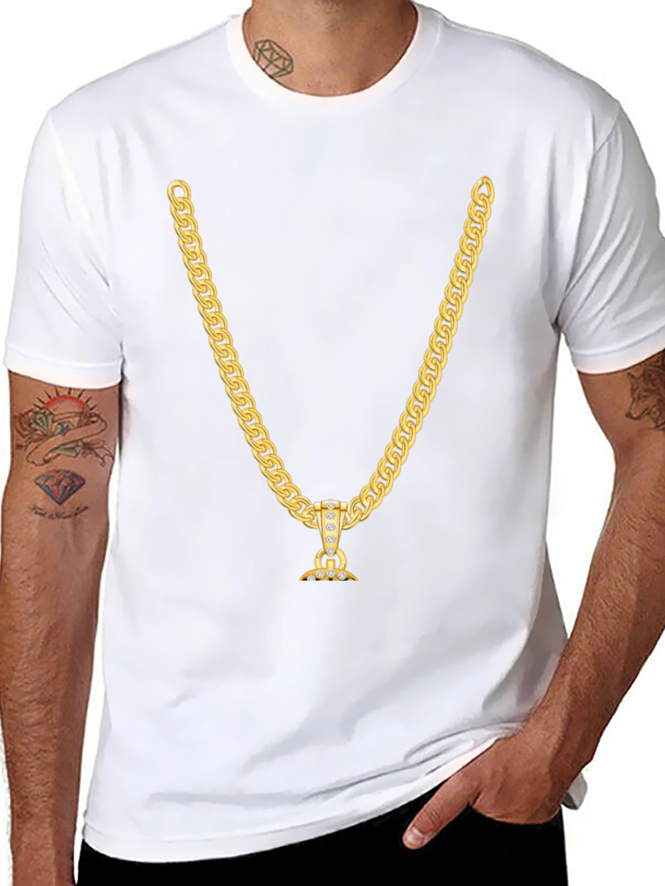 Gold Chain T-Shirt - Stylish Graphic Tee