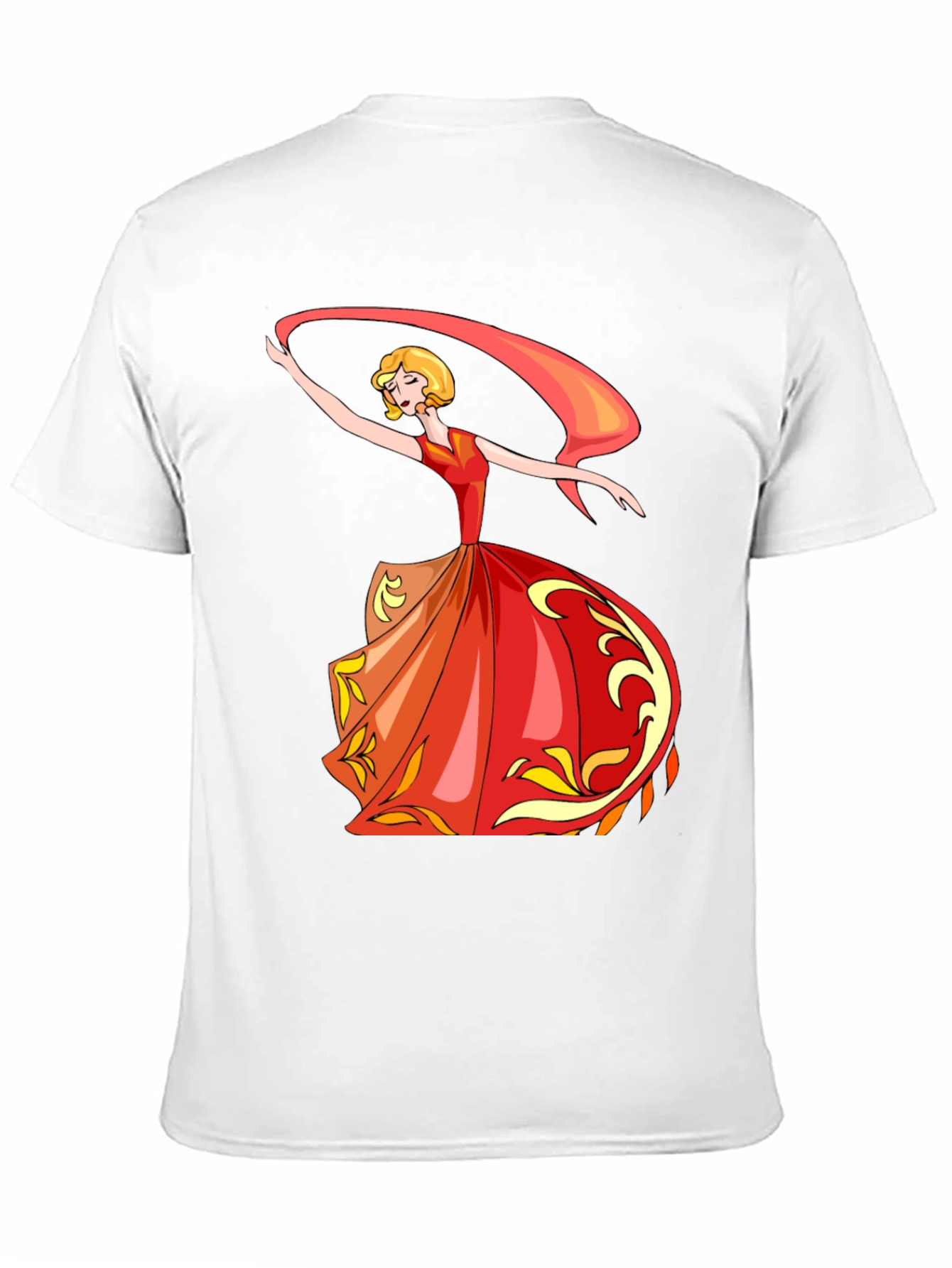 Elegant Dancer Graphic Tee - Black Cotton T-Shirt