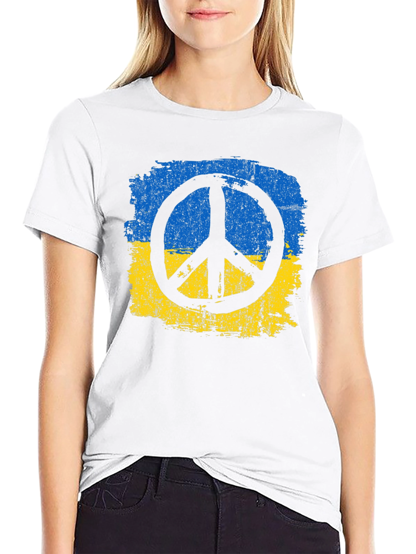 Ukraine Peace T-Shirt - Black Cotton Tee