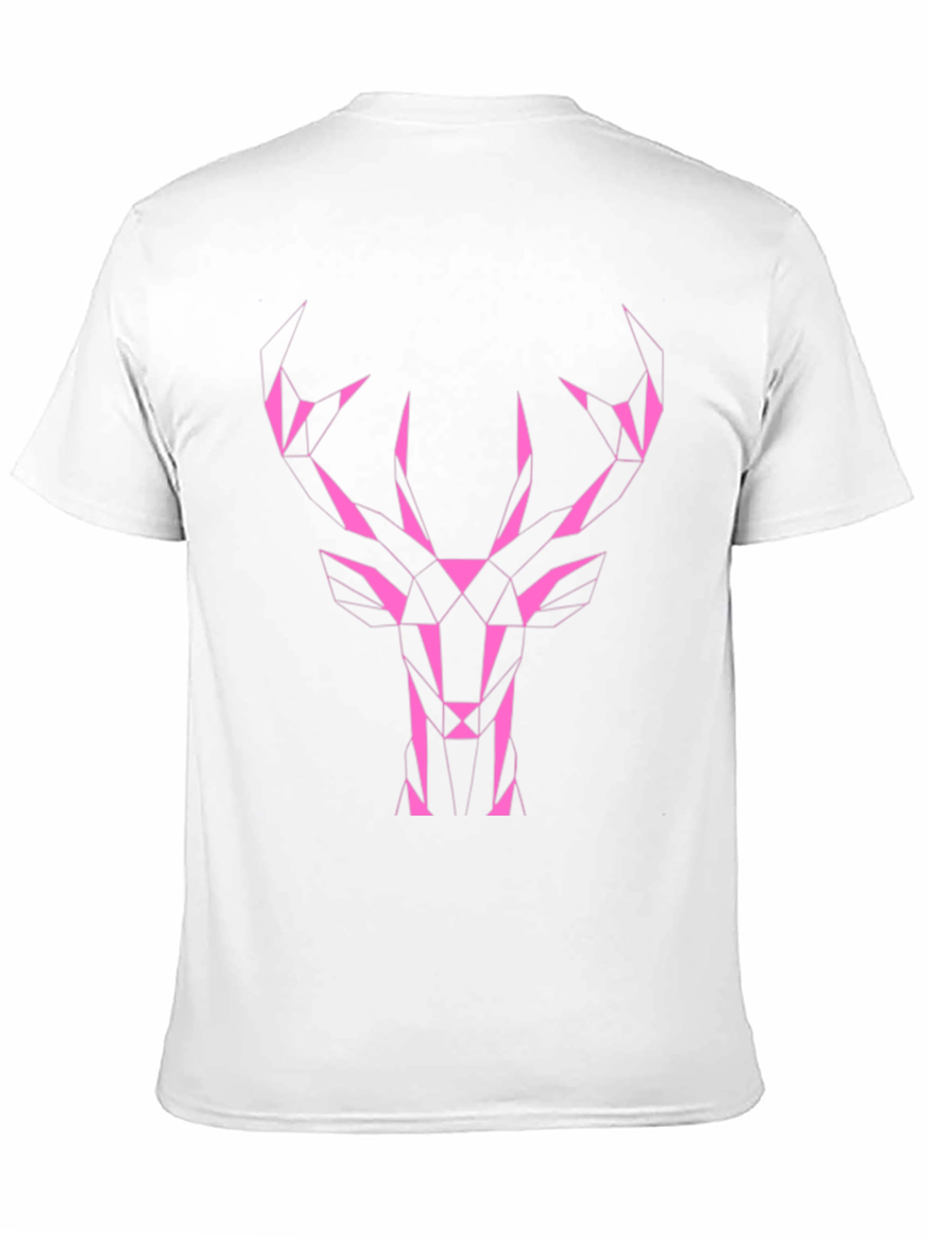 Geometric Deer Graphic Tee - Black Cotton