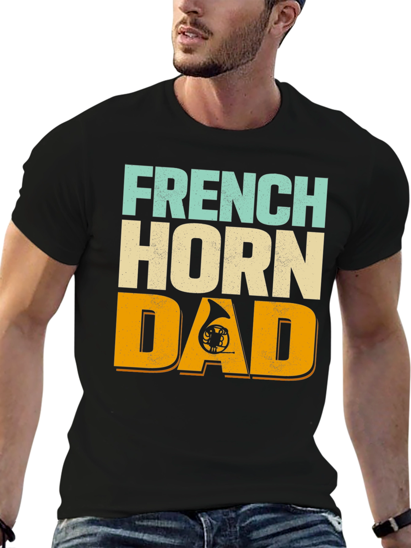 French Horn Dad T-Shirt - Musical Instrument Tee