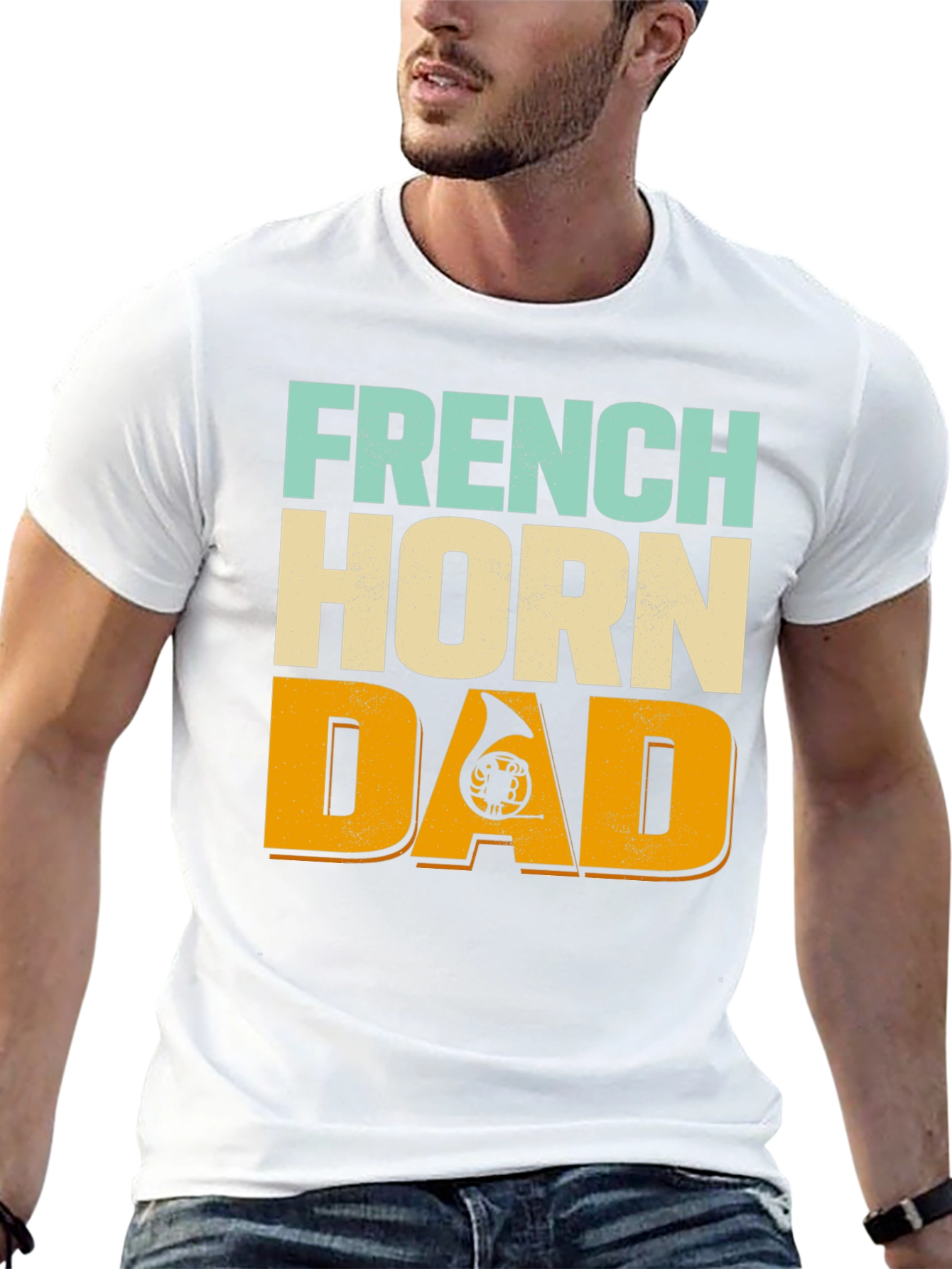 French Horn Dad T-Shirt - Musical Instrument Tee