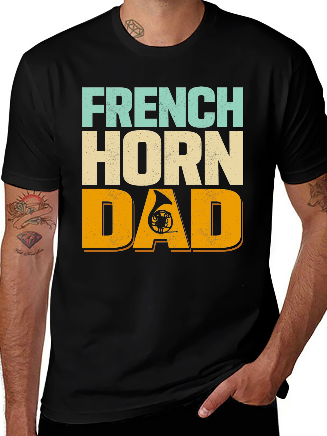 French Horn Dad T-Shirt - Musical Instrument Tee