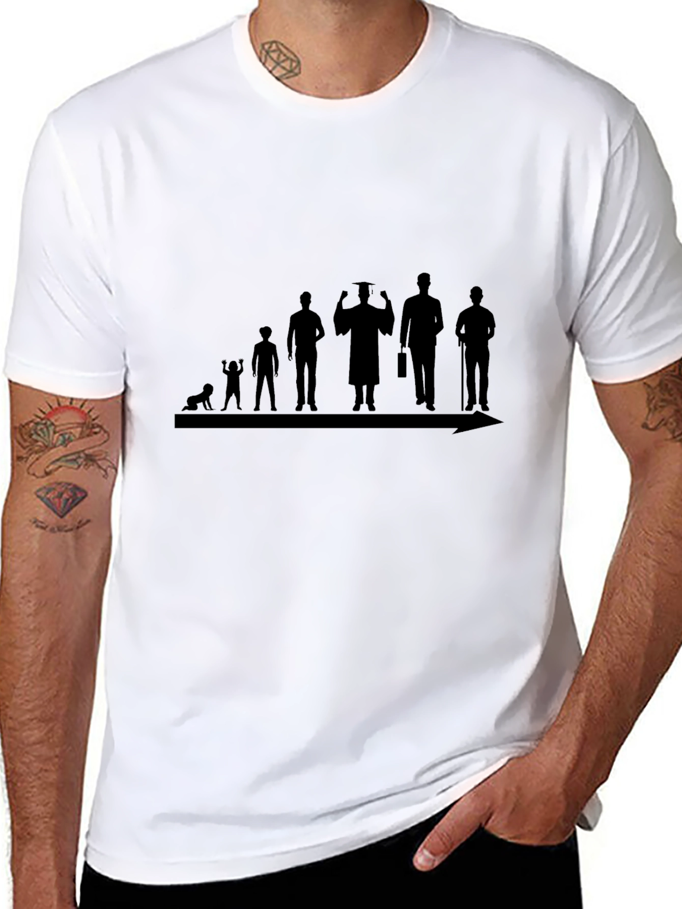 Evolution of Man Black T-Shirt