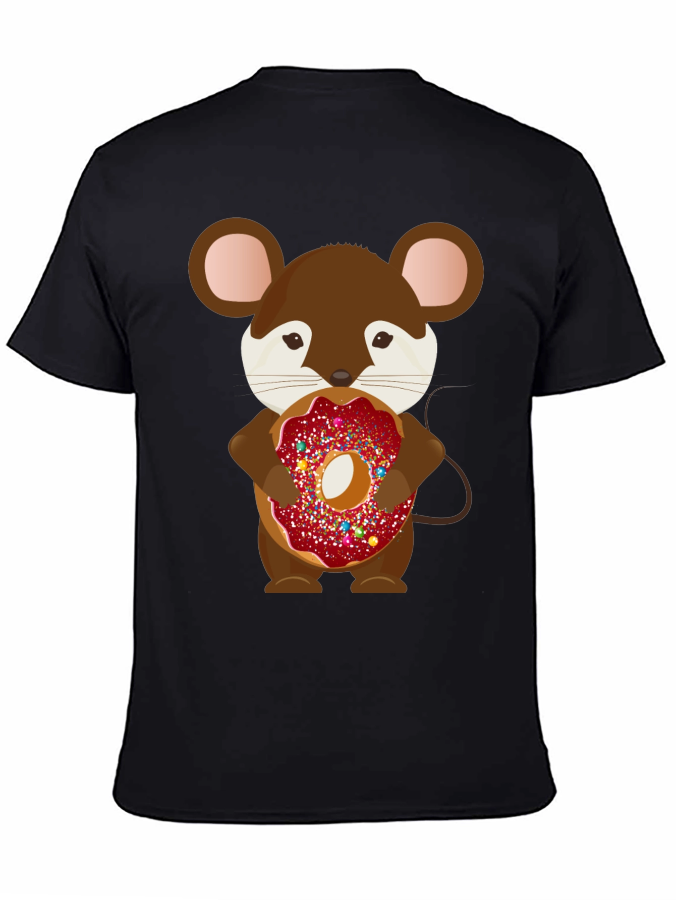Mouse with Donut Graphic Tee - Cute Cartoon Design
