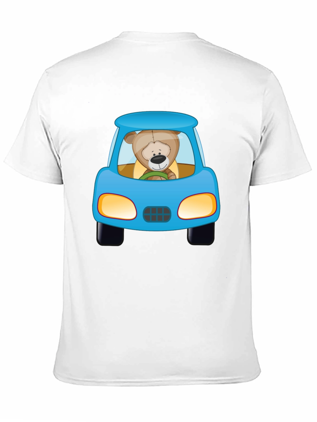 Cartoon Teddy Bear Driving a Car Graphic T-Shirt