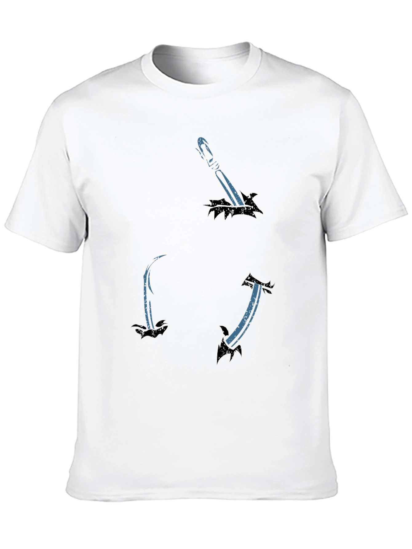 Mens Black T-Shirt with Sword Design