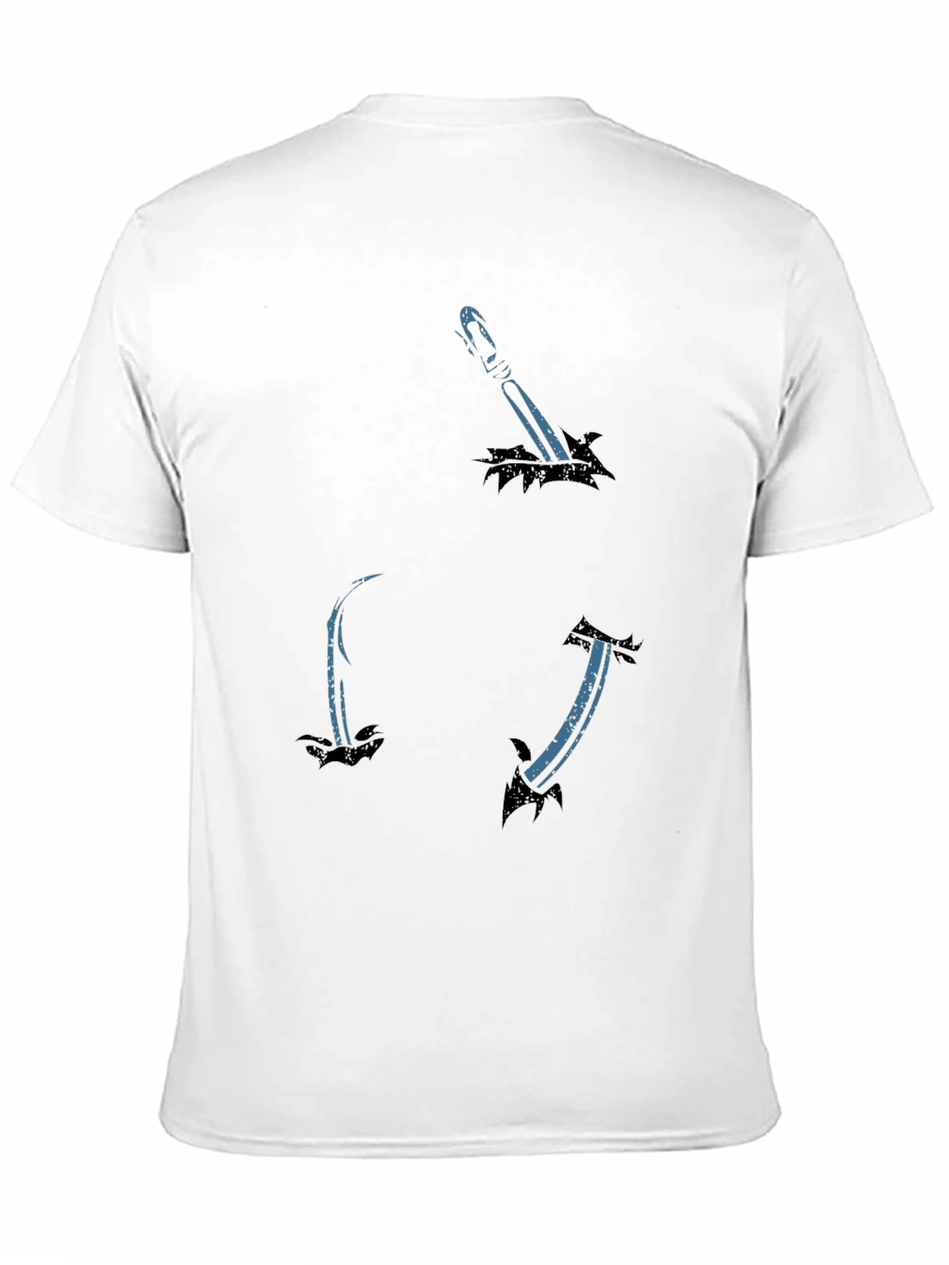 Mens Black T-Shirt with Sword Design