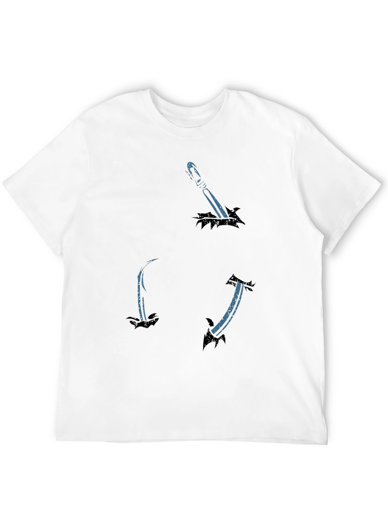 Mens Black T-Shirt with Sword Design