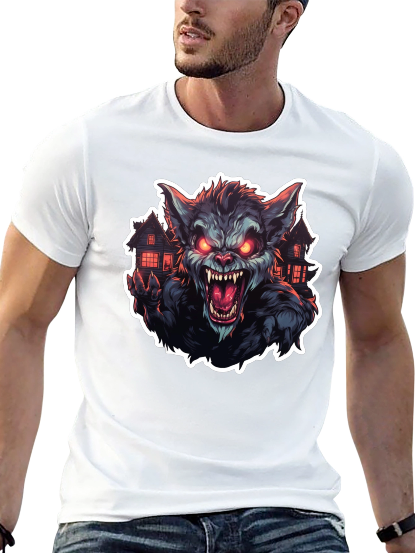 Werewolf Graphic Tee - Mens Black T-Shirt