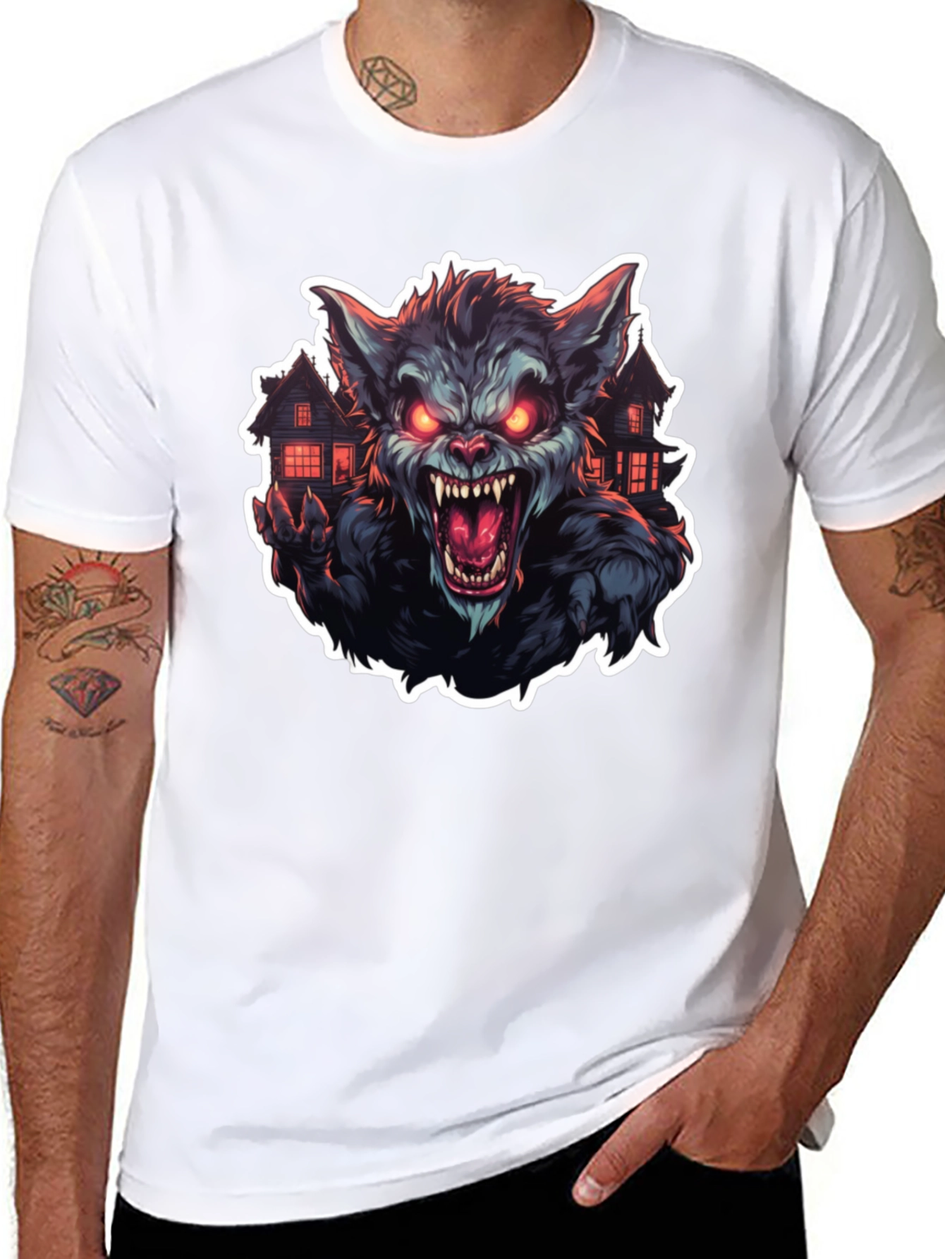Werewolf Graphic Tee - Mens Black T-Shirt