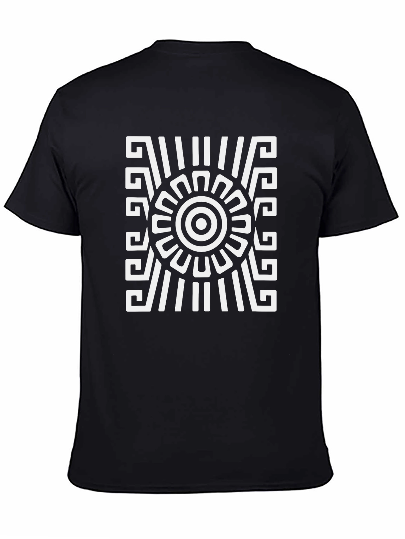 Geometric Aztec Style Black T-Shirt