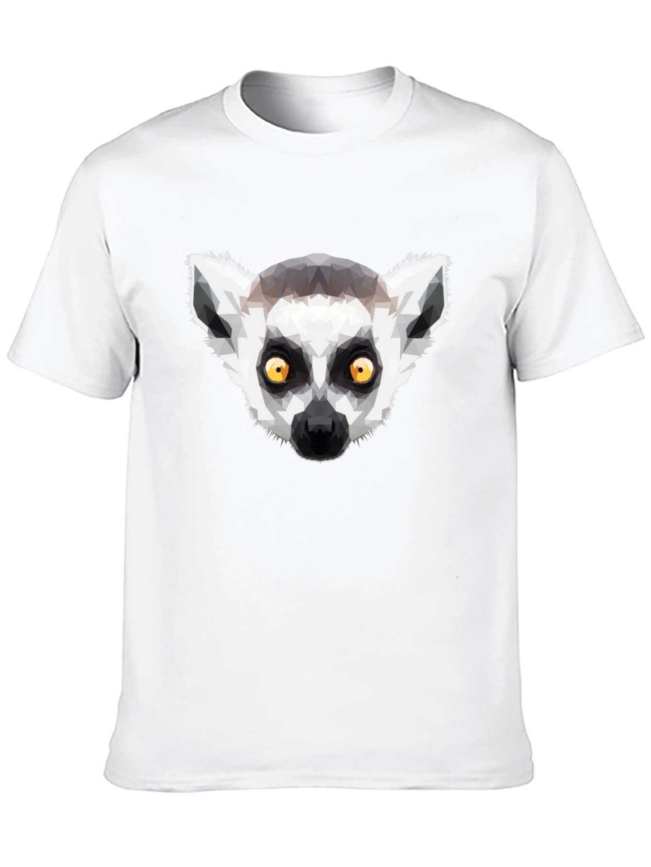Geometric Lemur Graphic T-Shirt - Black