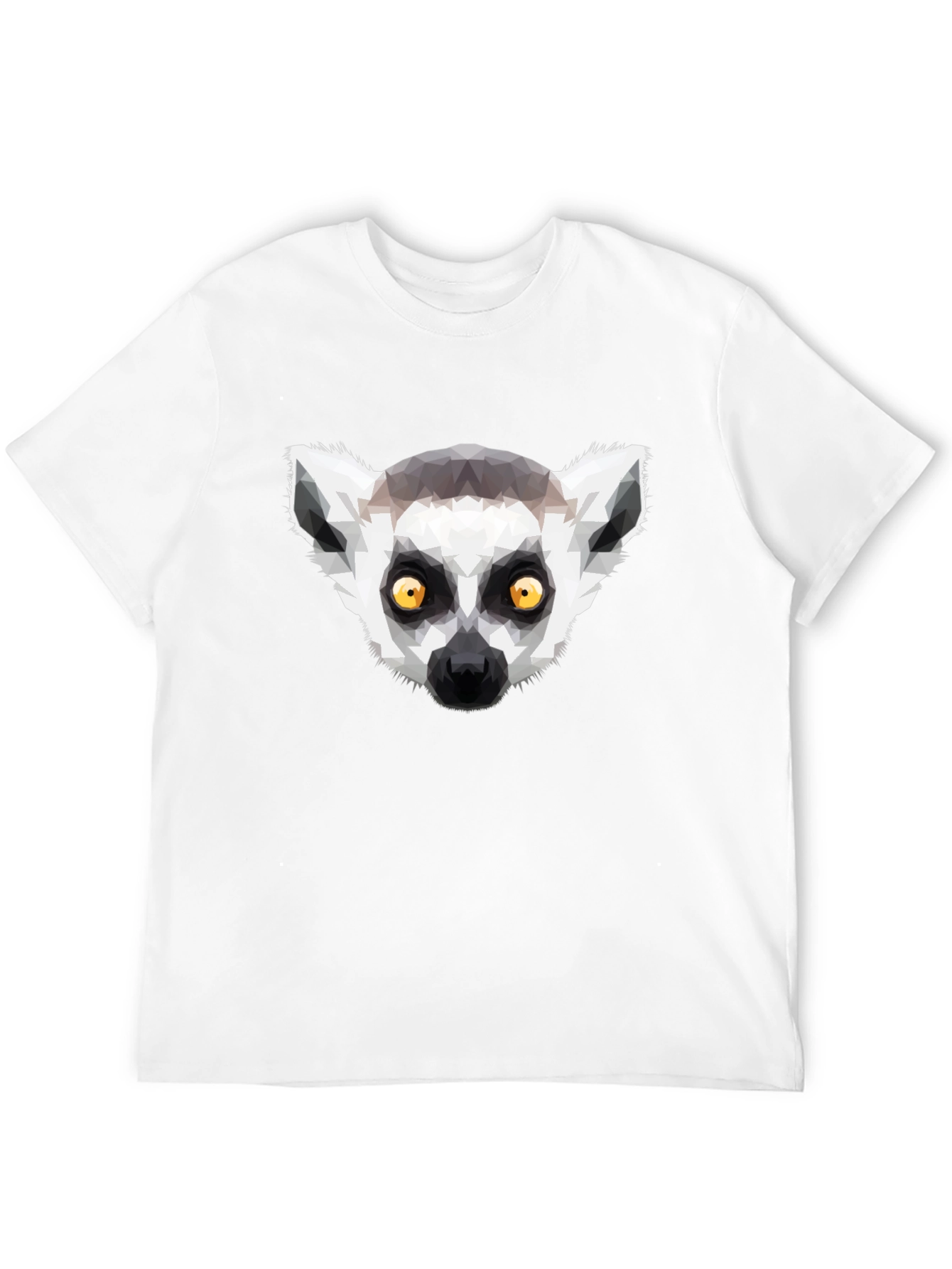 Geometric Lemur Graphic T-Shirt - Black