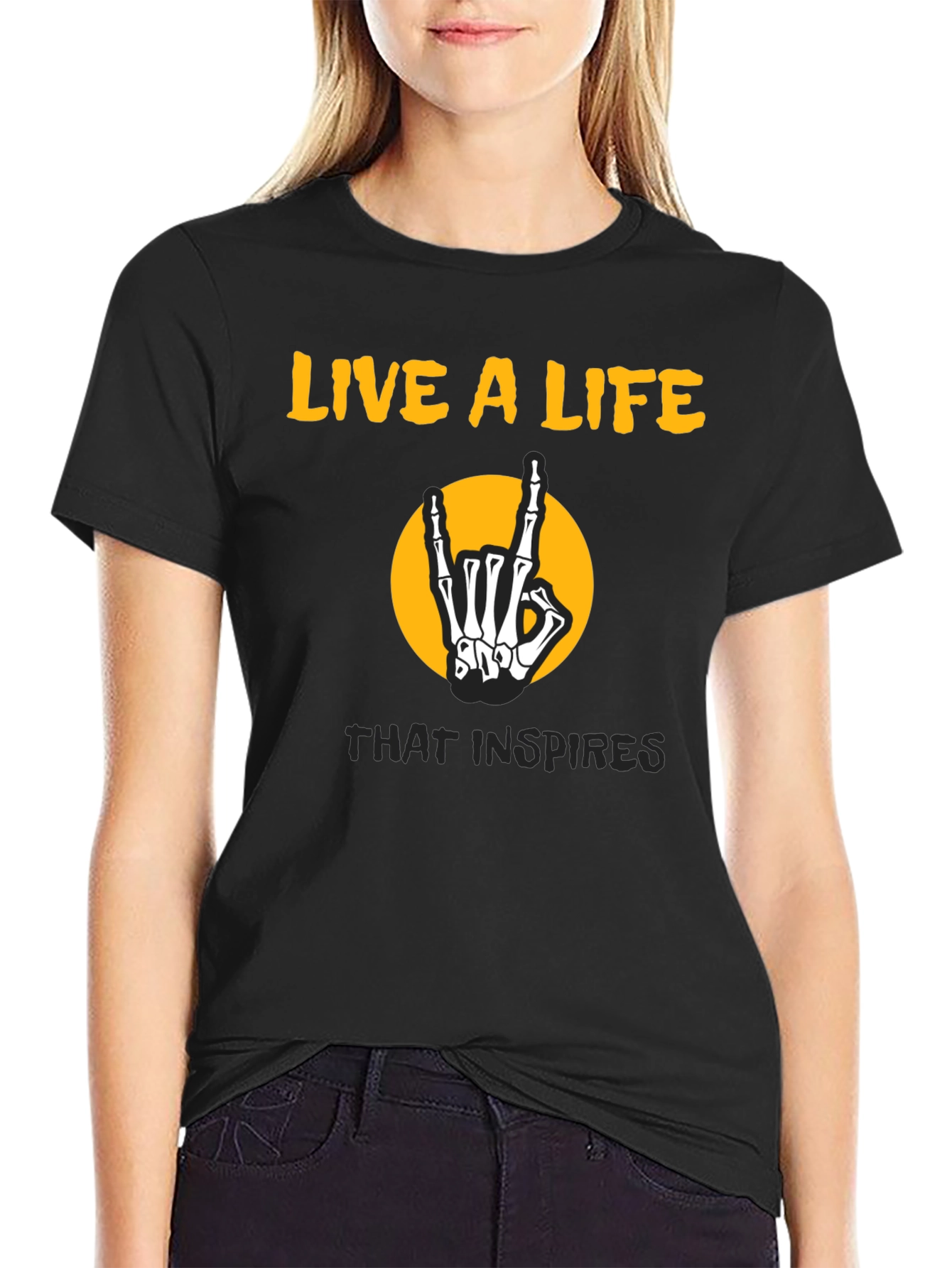 Live a Life Skeleton Hand T-Shirt