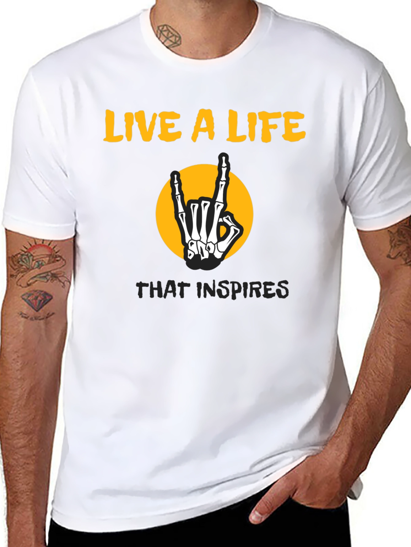Live a Life Skeleton Hand T-Shirt