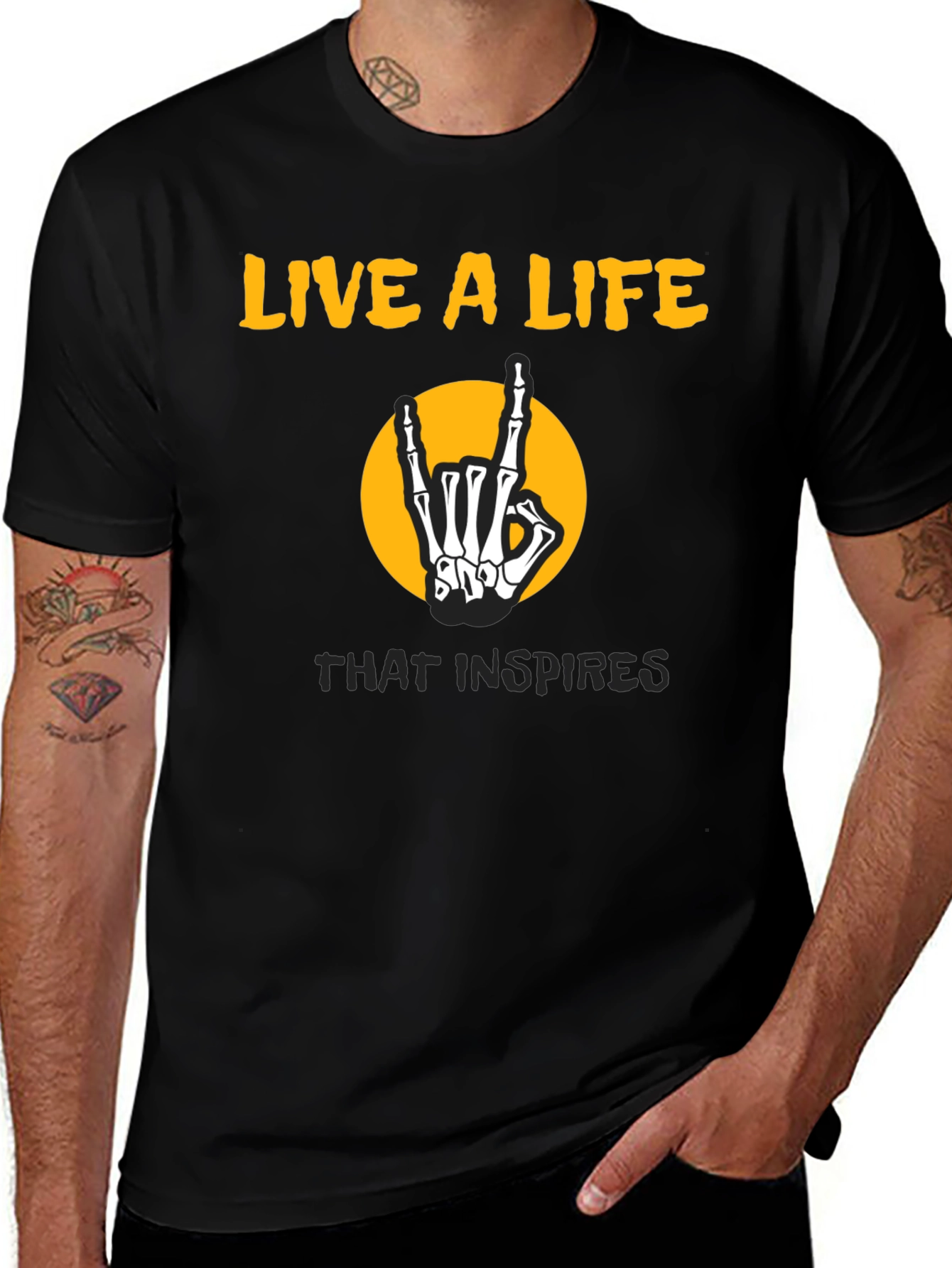 Live a Life Skeleton Hand T-Shirt