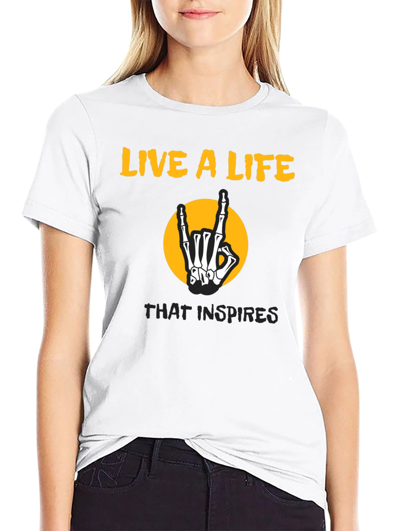 Live a Life Skeleton Hand T-Shirt