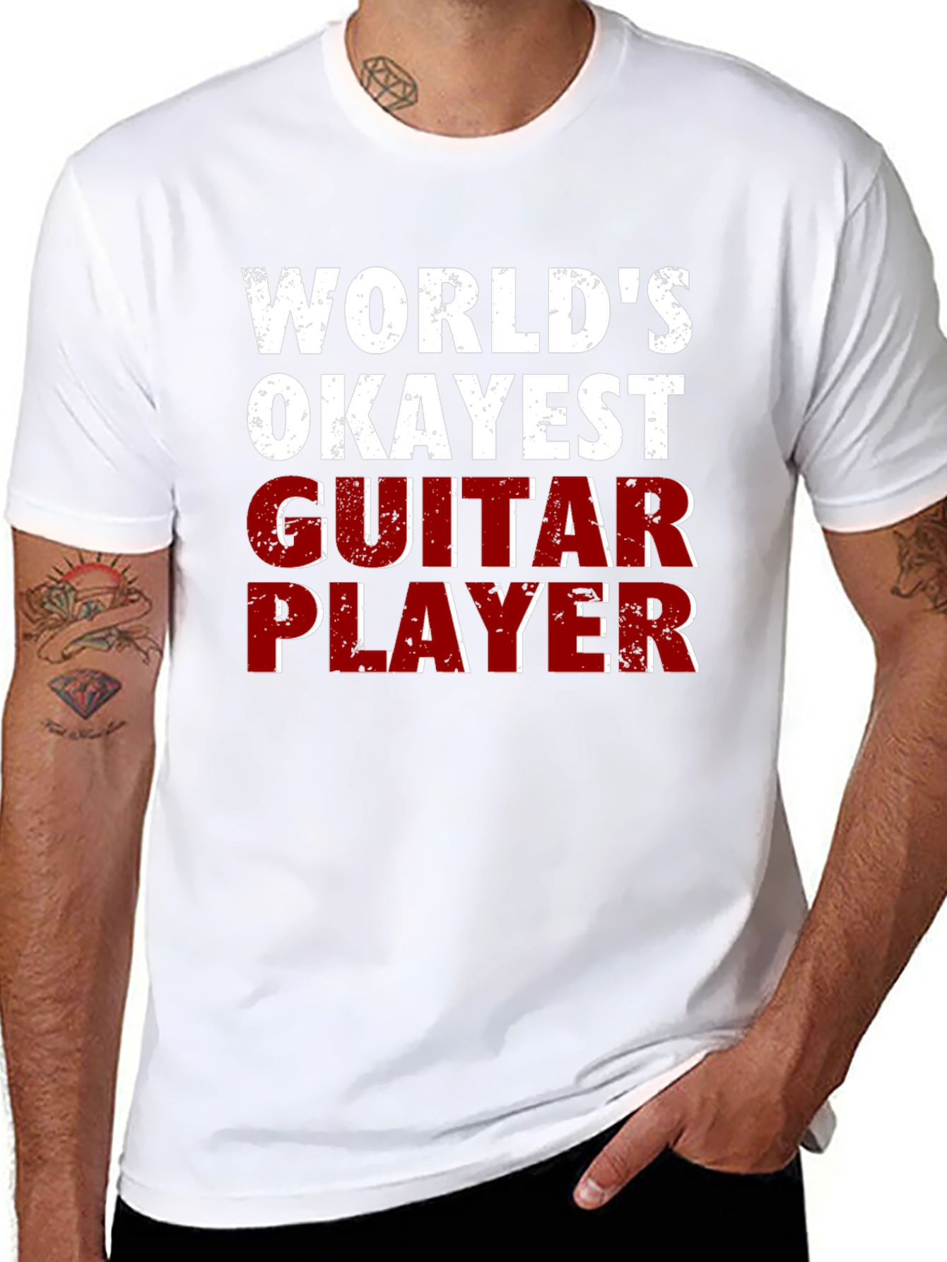 Worlds Okayest Guitar Player Funny T-Shirt
