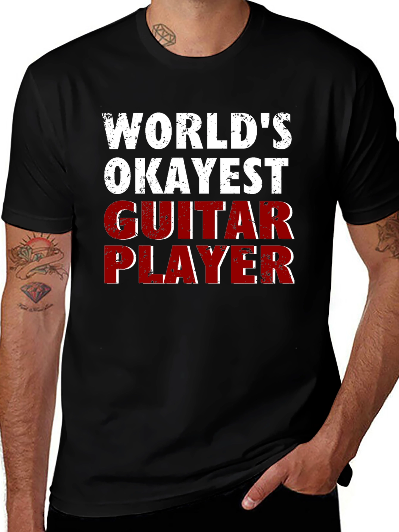 Worlds Okayest Guitar Player Funny T-Shirt