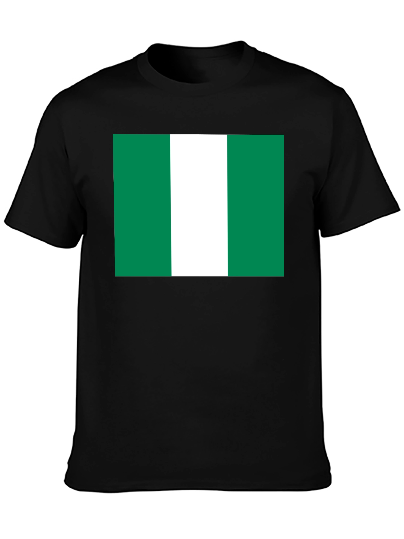 Nigeria Flag T-Shirt - Black Cotton Tee