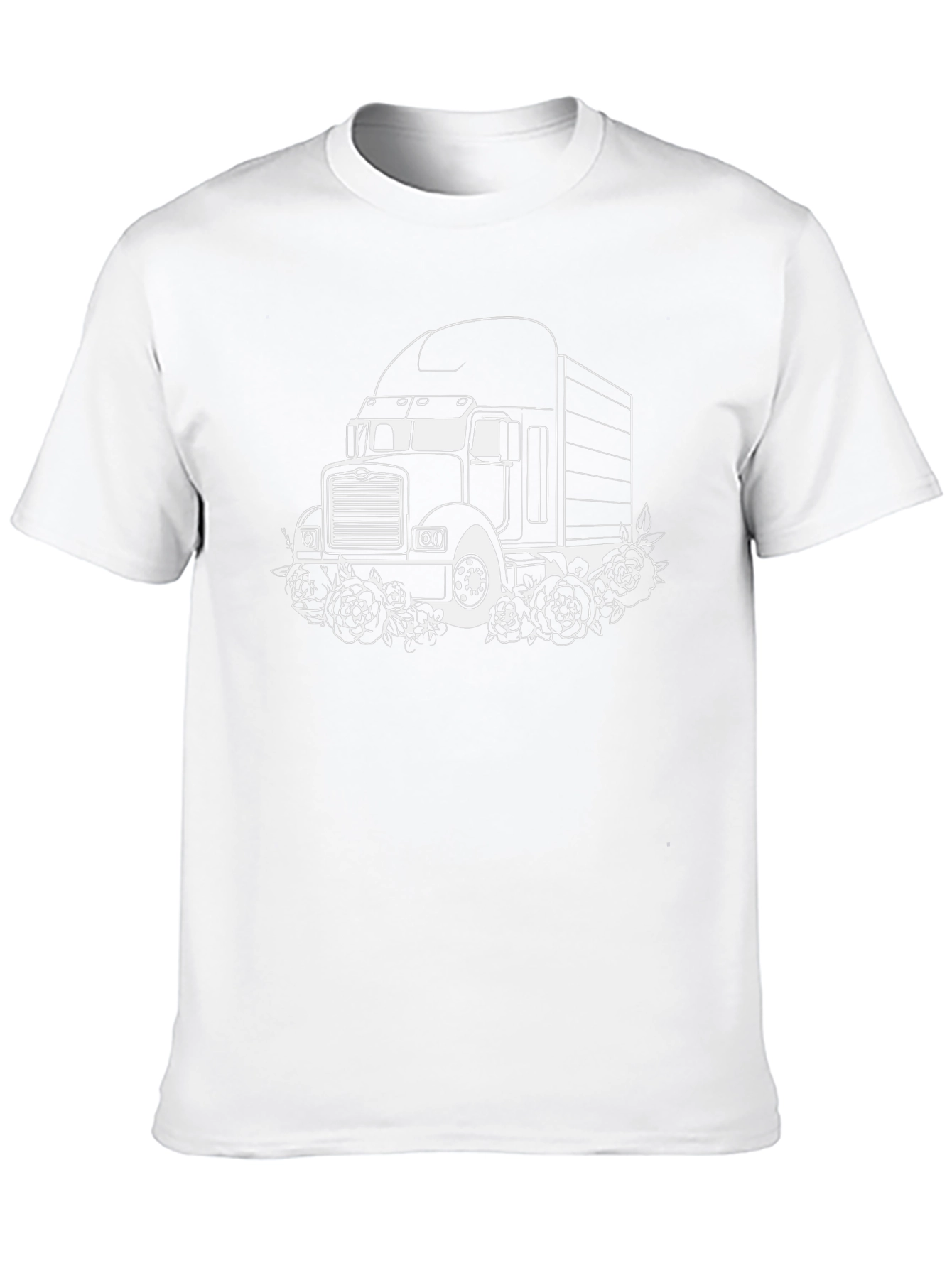 Truck and Roses Black Graphic Tee