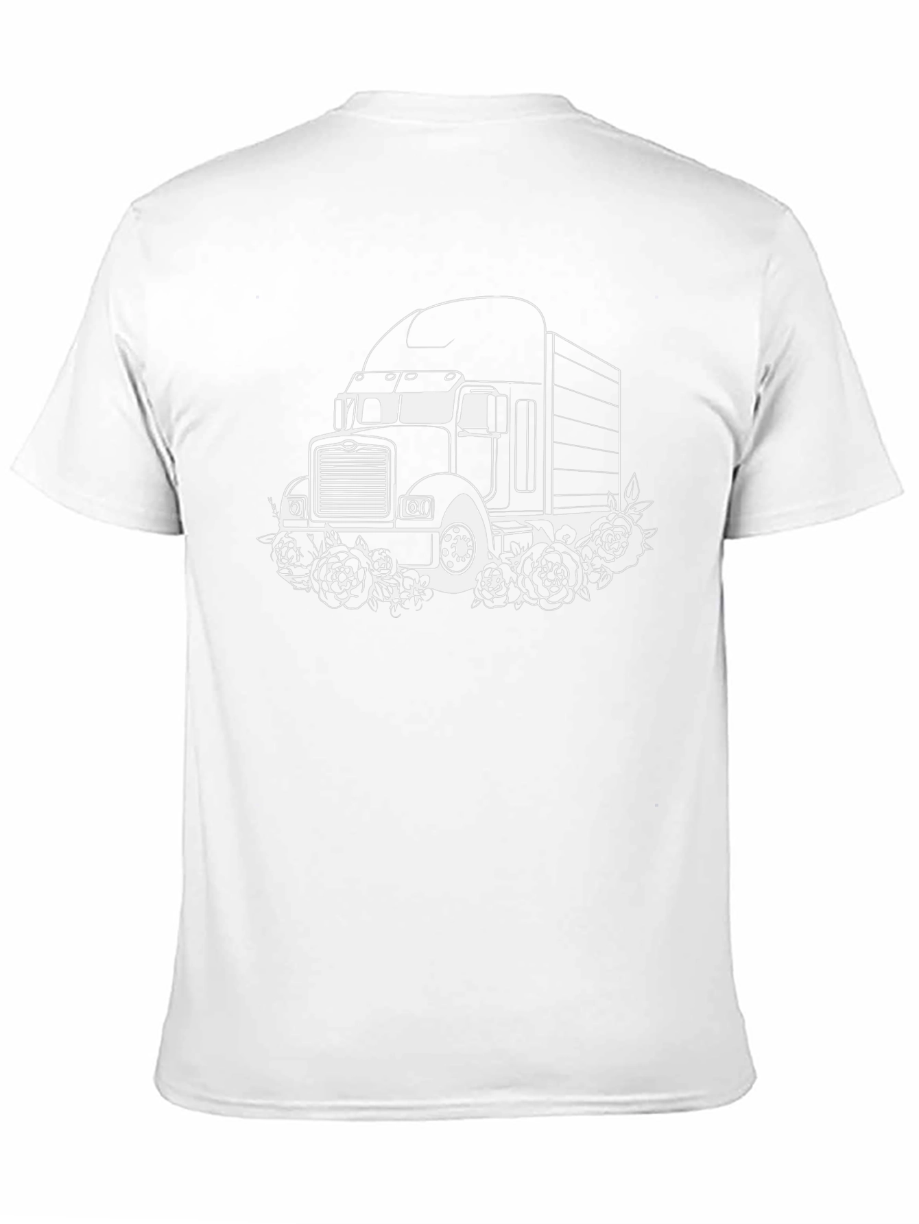 Truck and Roses Black Graphic Tee