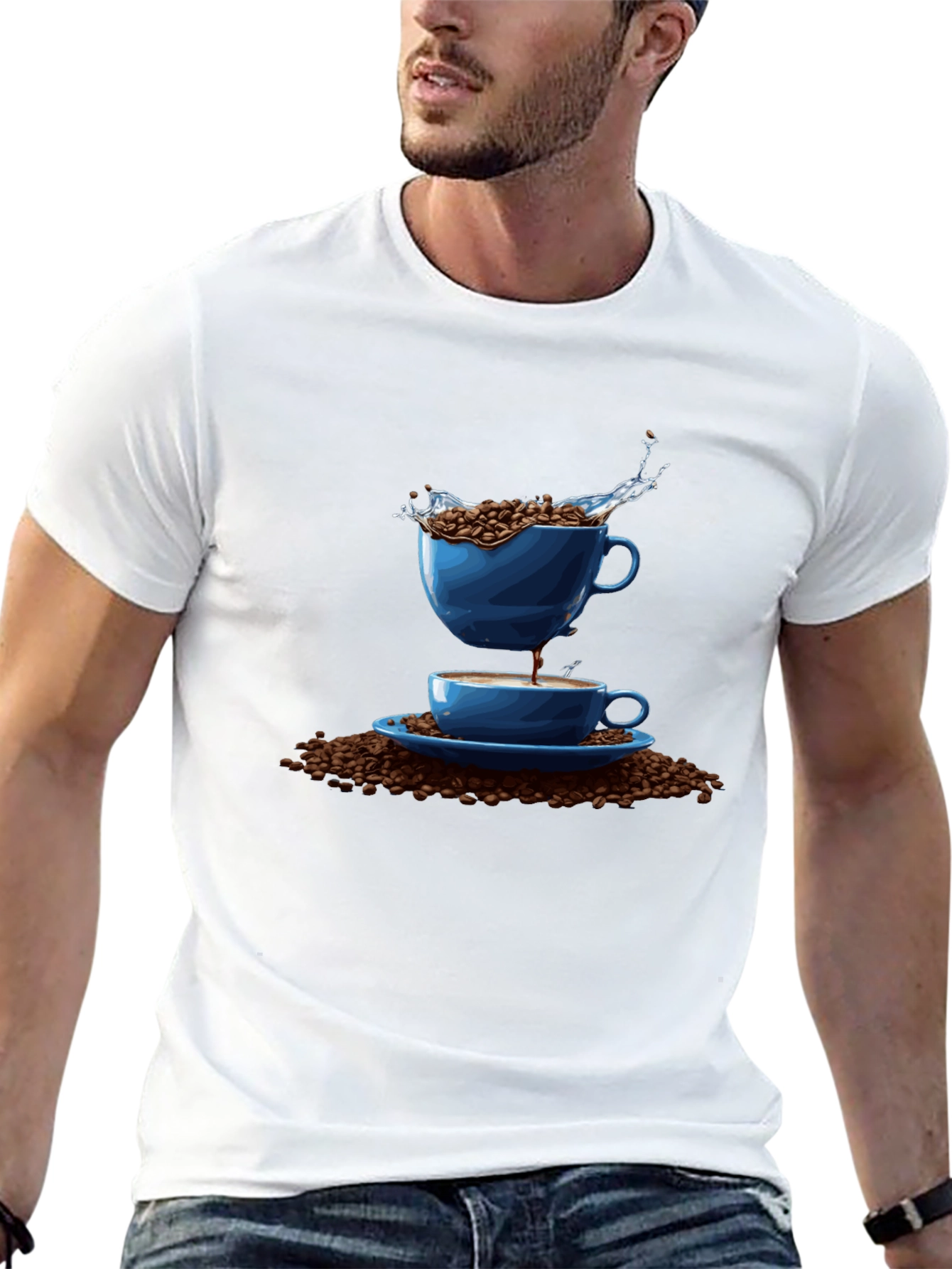 Coffee Cup Illusion Graphic Tee
