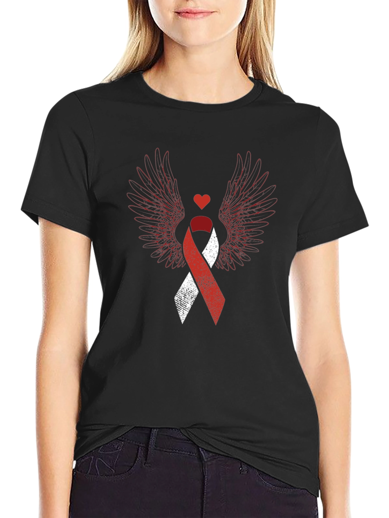 Heart Wings Awareness Ribbon Graphic Tee