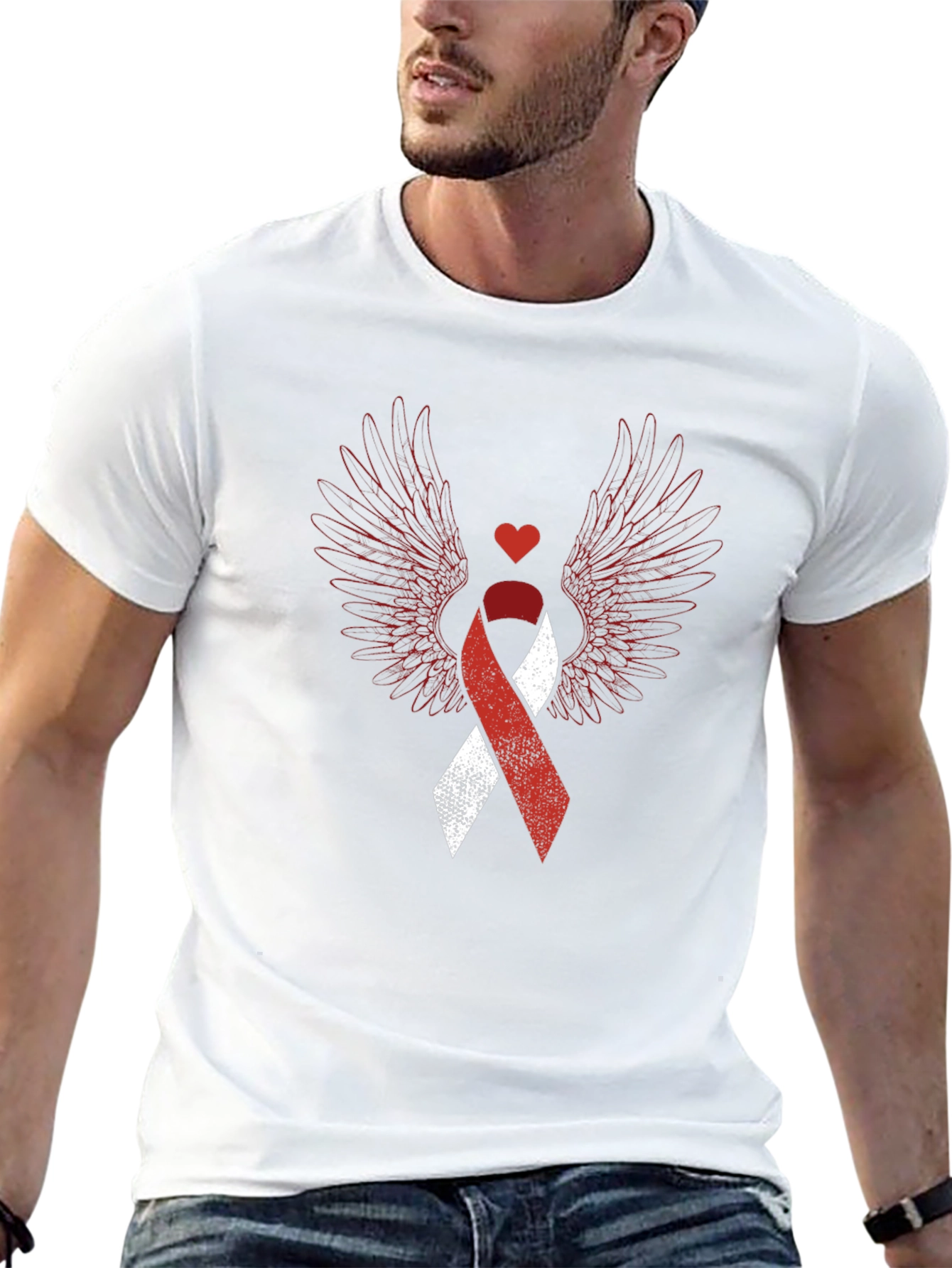 Heart Wings Awareness Ribbon Graphic Tee