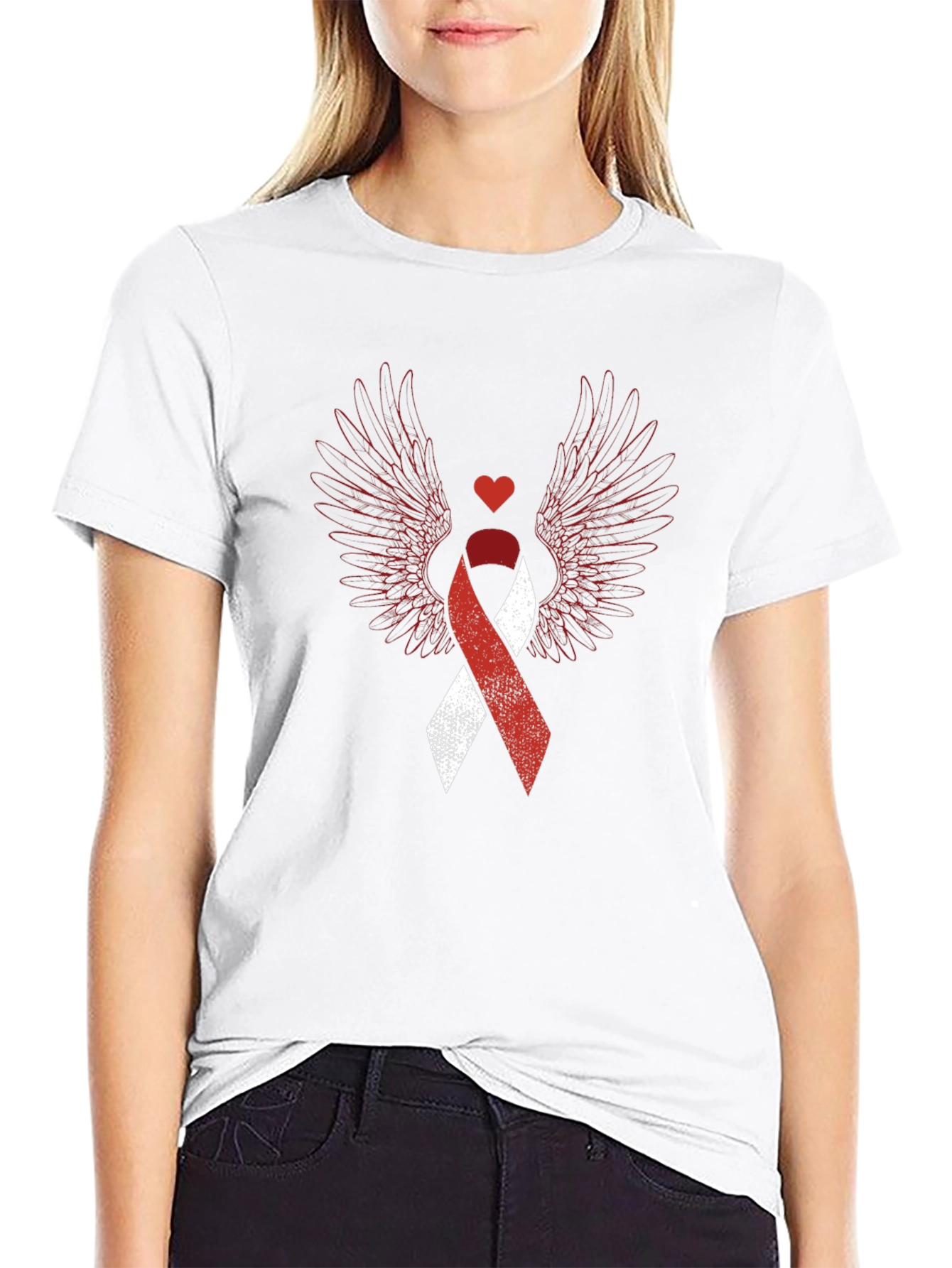 Heart Wings Awareness Ribbon Graphic Tee