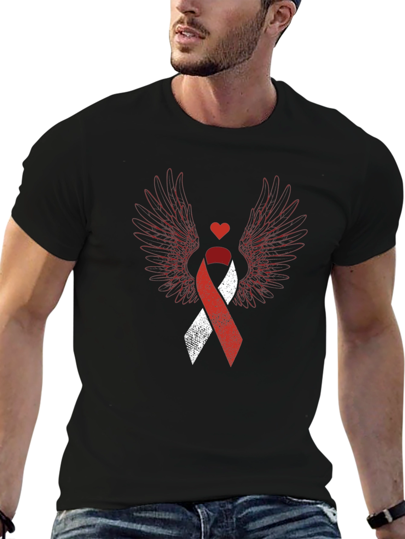 Heart Wings Awareness Ribbon Graphic Tee