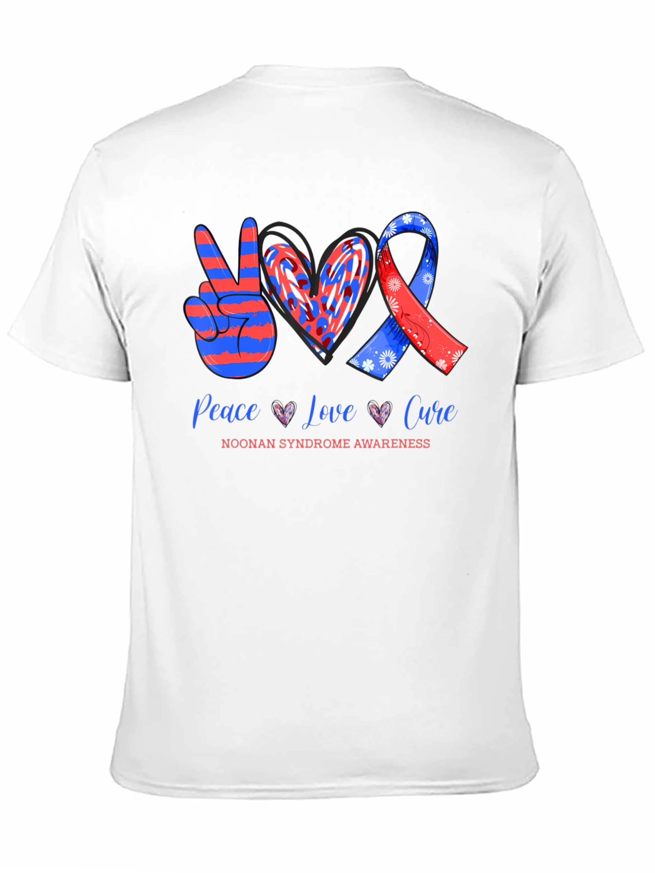 Peace Love Cure Noonan Syndrome Awareness T-Shirt