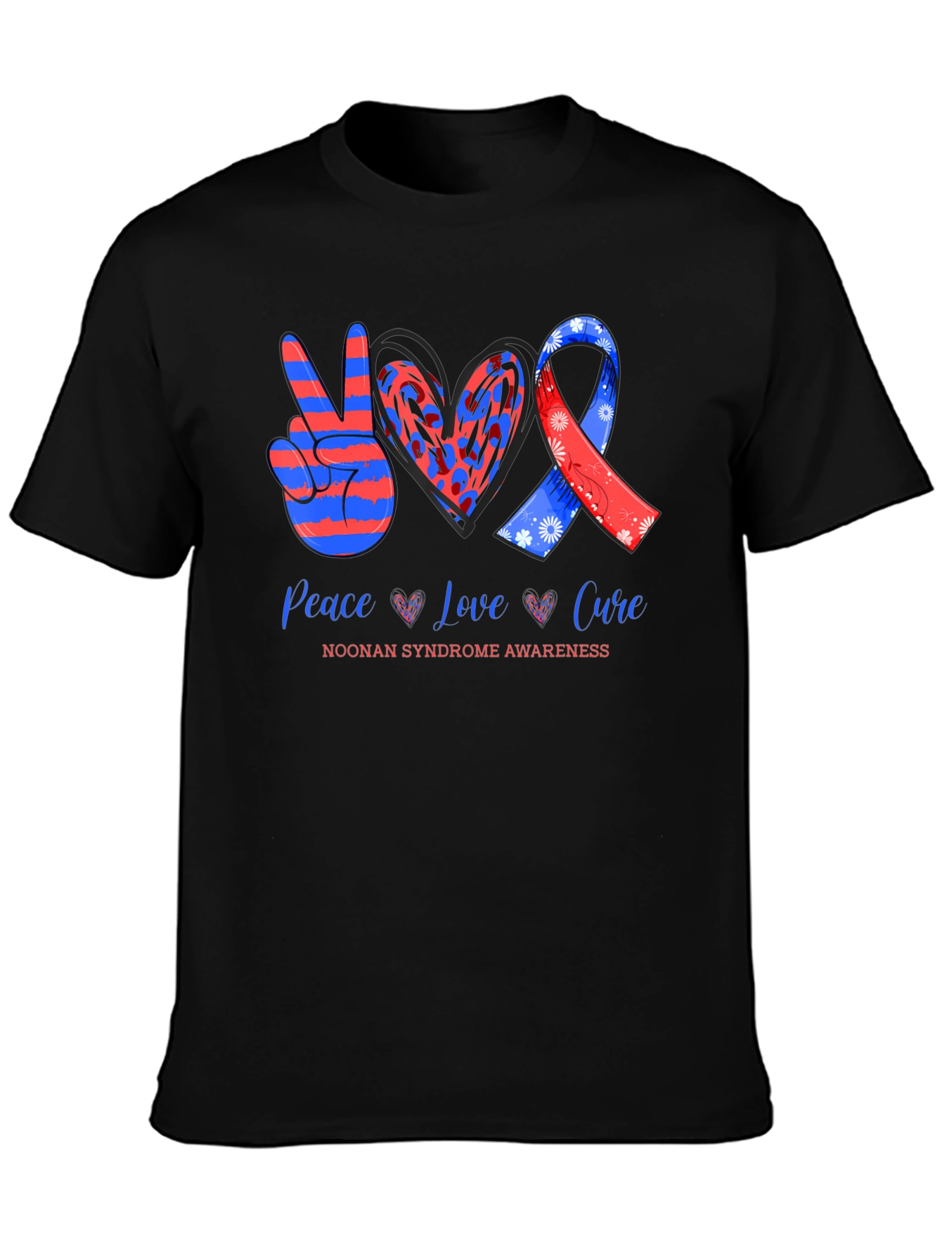 Peace Love Cure Noonan Syndrome Awareness T-Shirt