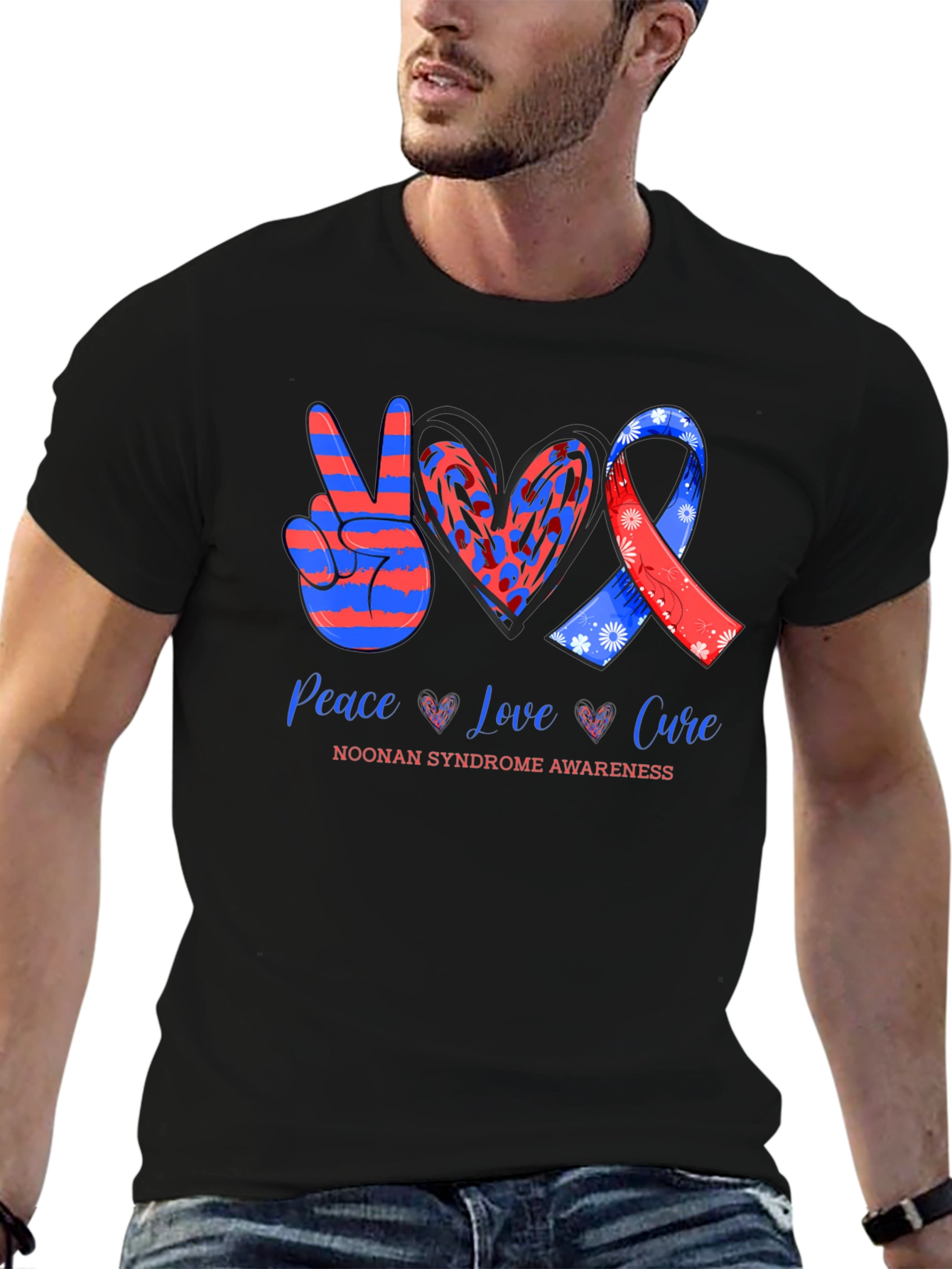 Peace Love Cure Noonan Syndrome Awareness T-Shirt