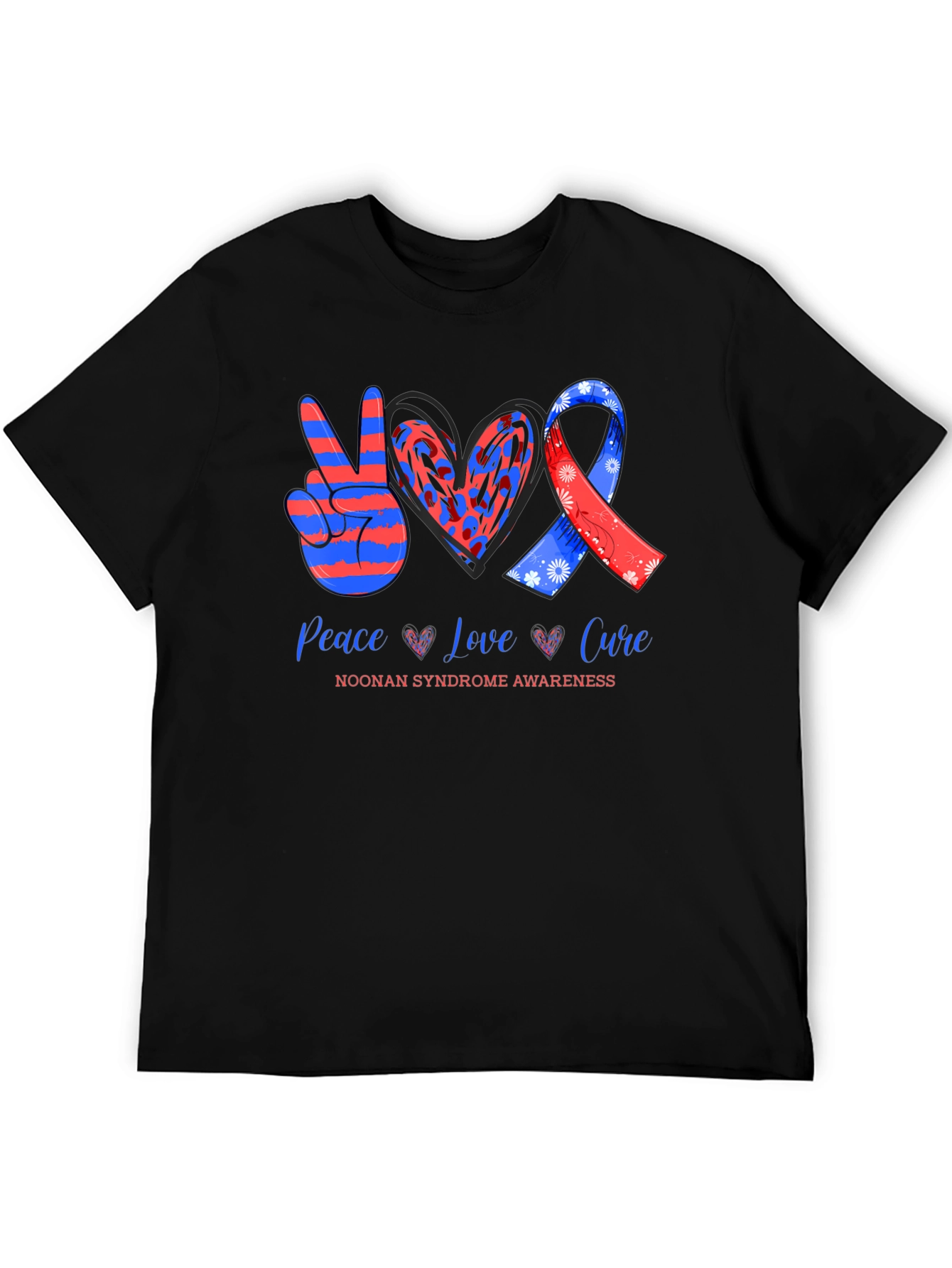 Peace Love Cure Noonan Syndrome Awareness T-Shirt
