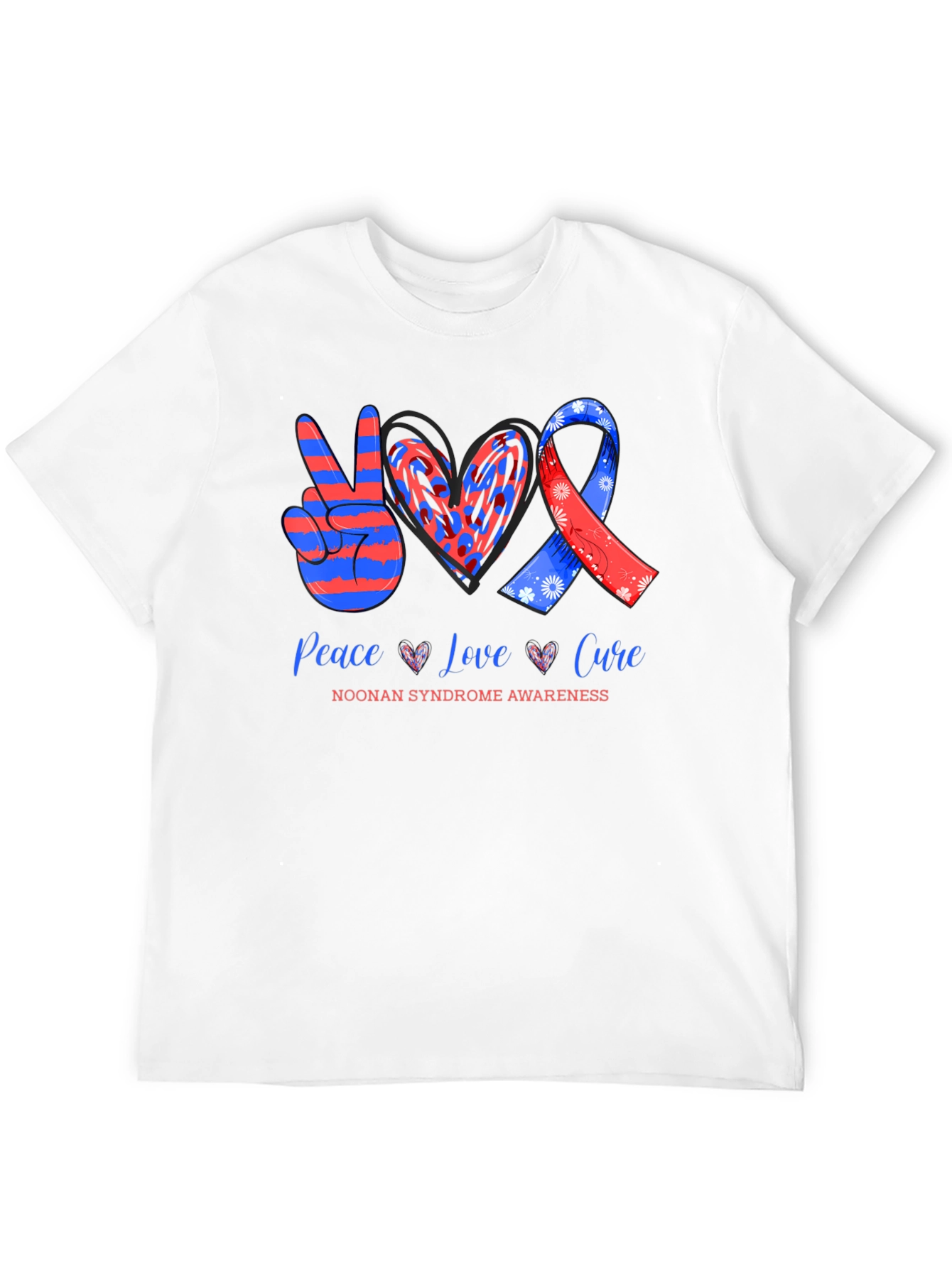 Peace Love Cure Noonan Syndrome Awareness T-Shirt