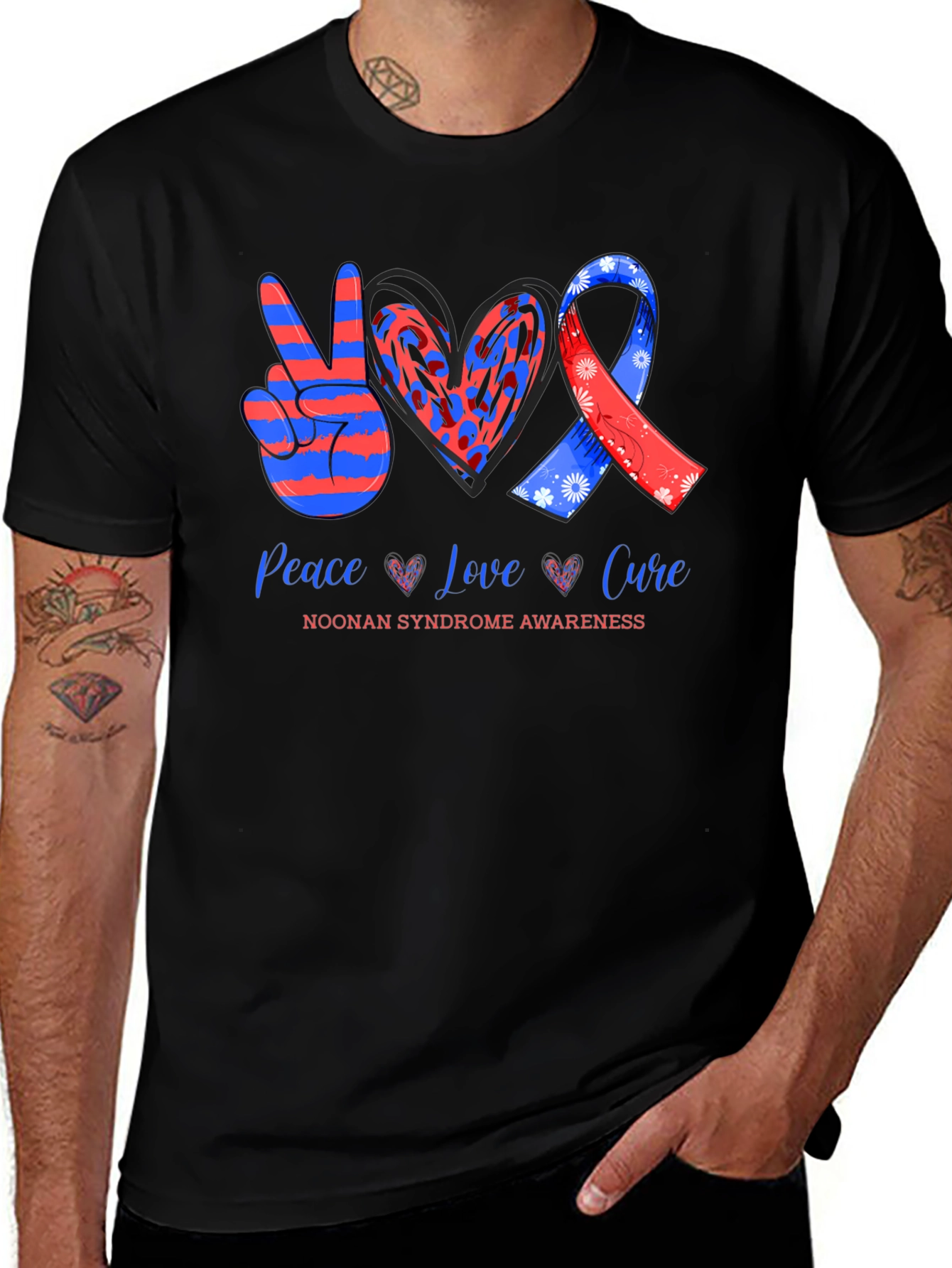 Peace Love Cure Noonan Syndrome Awareness T-Shirt